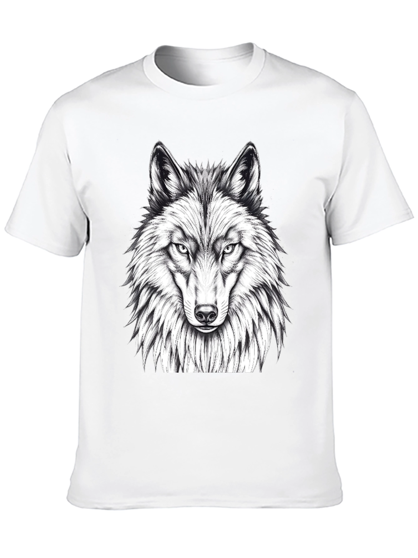 Black Wolf Graphic Tee - Black Crew Neck T-Shirt view 10