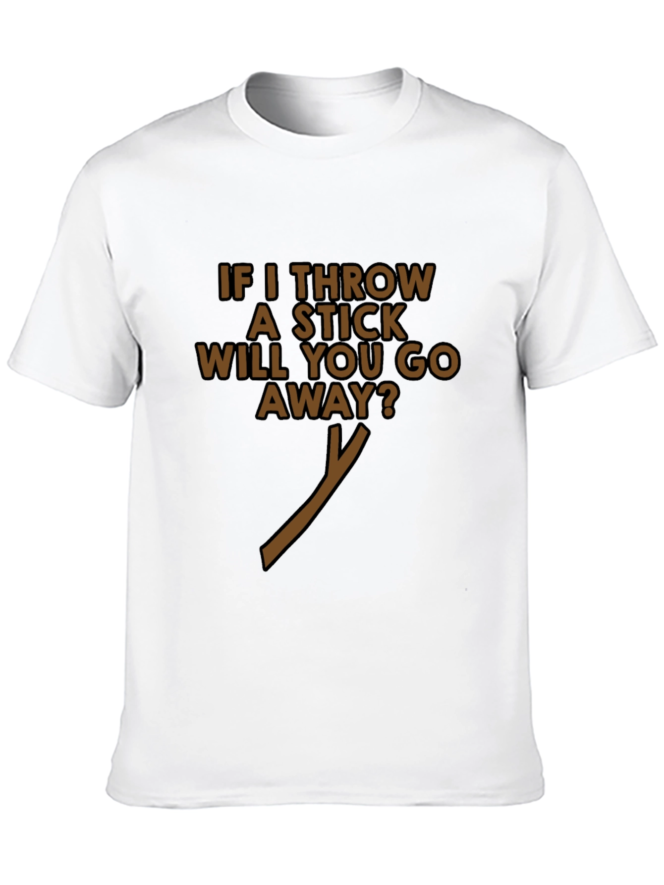 Black Funny 'If I Throw A Stick' Black T-Shirt view 10