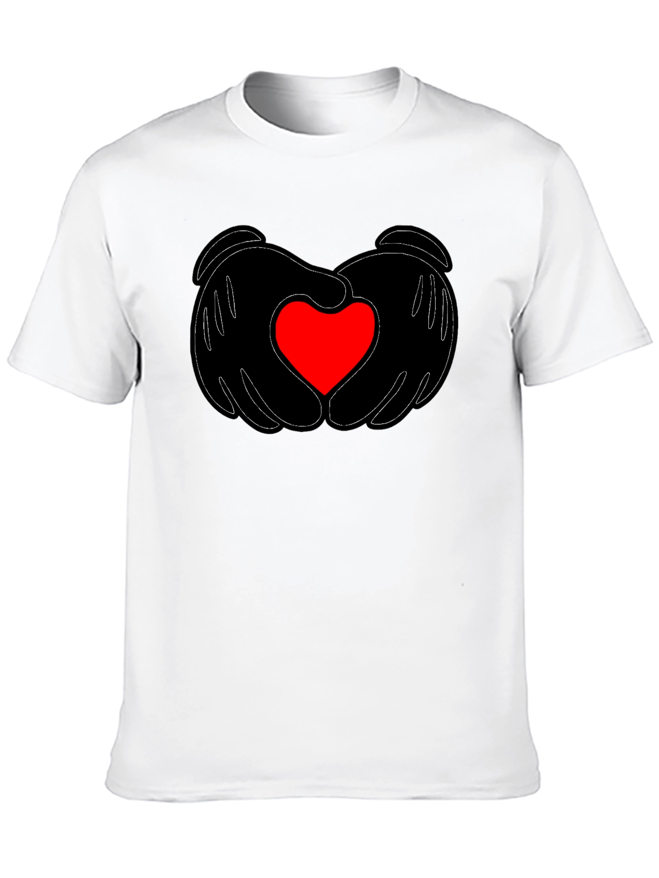 Black Heart Hands Graphic Tee - Stylish Black T-Shirt view 10