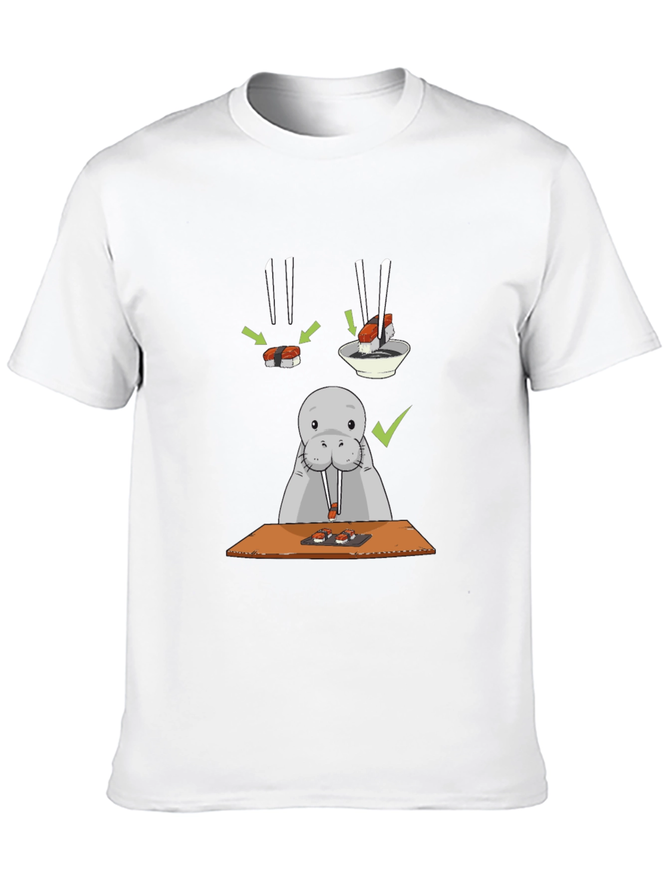 Black Sushi Lover T-Shirt - Funny Walrus Tee view 10