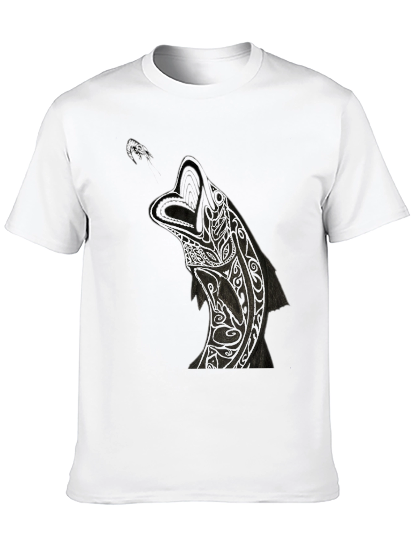 Black Tribal Wolf Graphic Tee - Black Cotton T-Shirt view 10