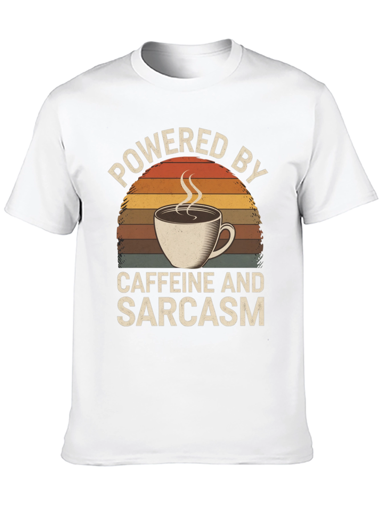 Black Powered by Caffeine and Sarcasm T-Shirt view 10