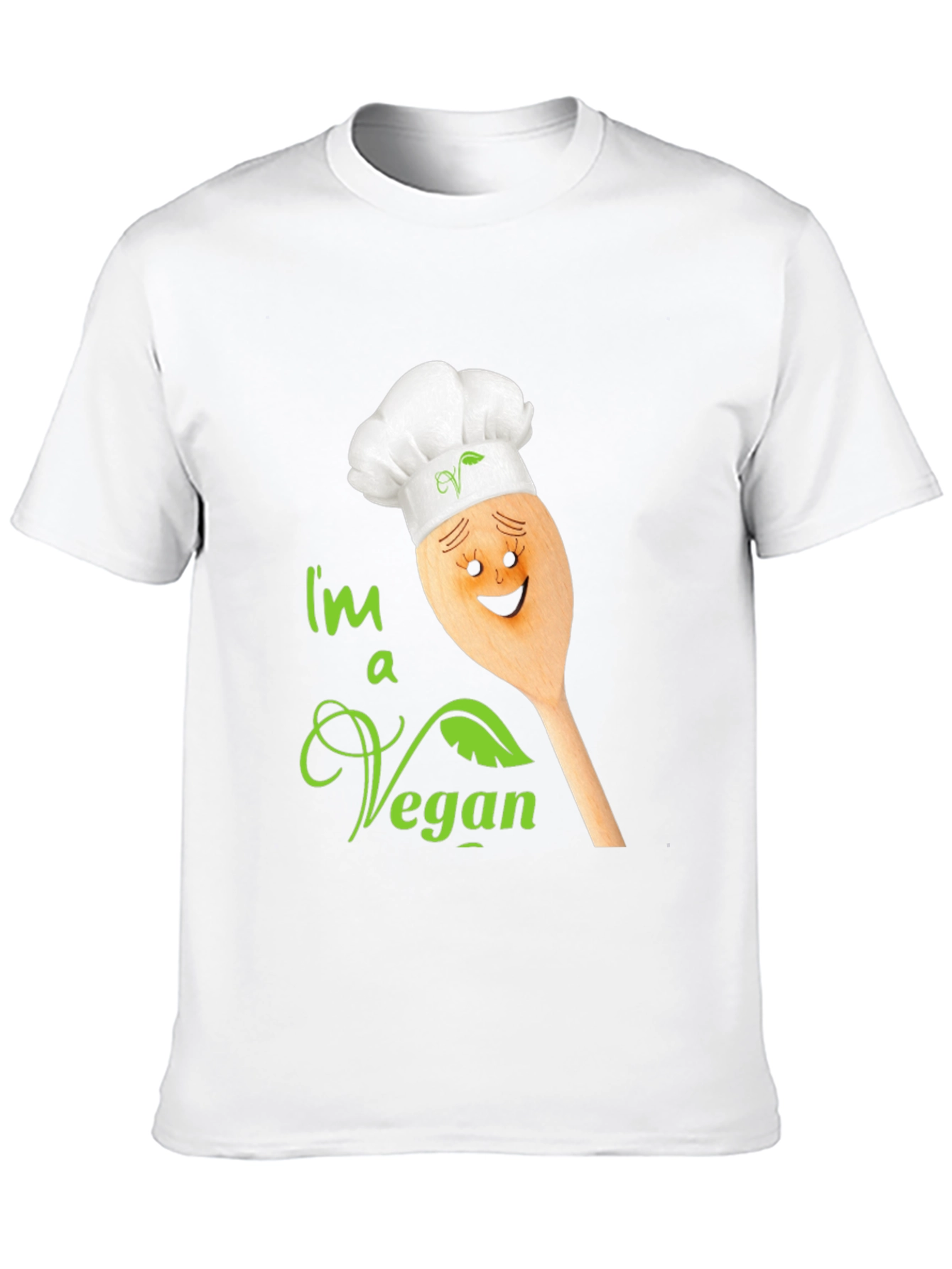 Black I'm a Vegan T-Shirt - Chef Spoon Design view 10
