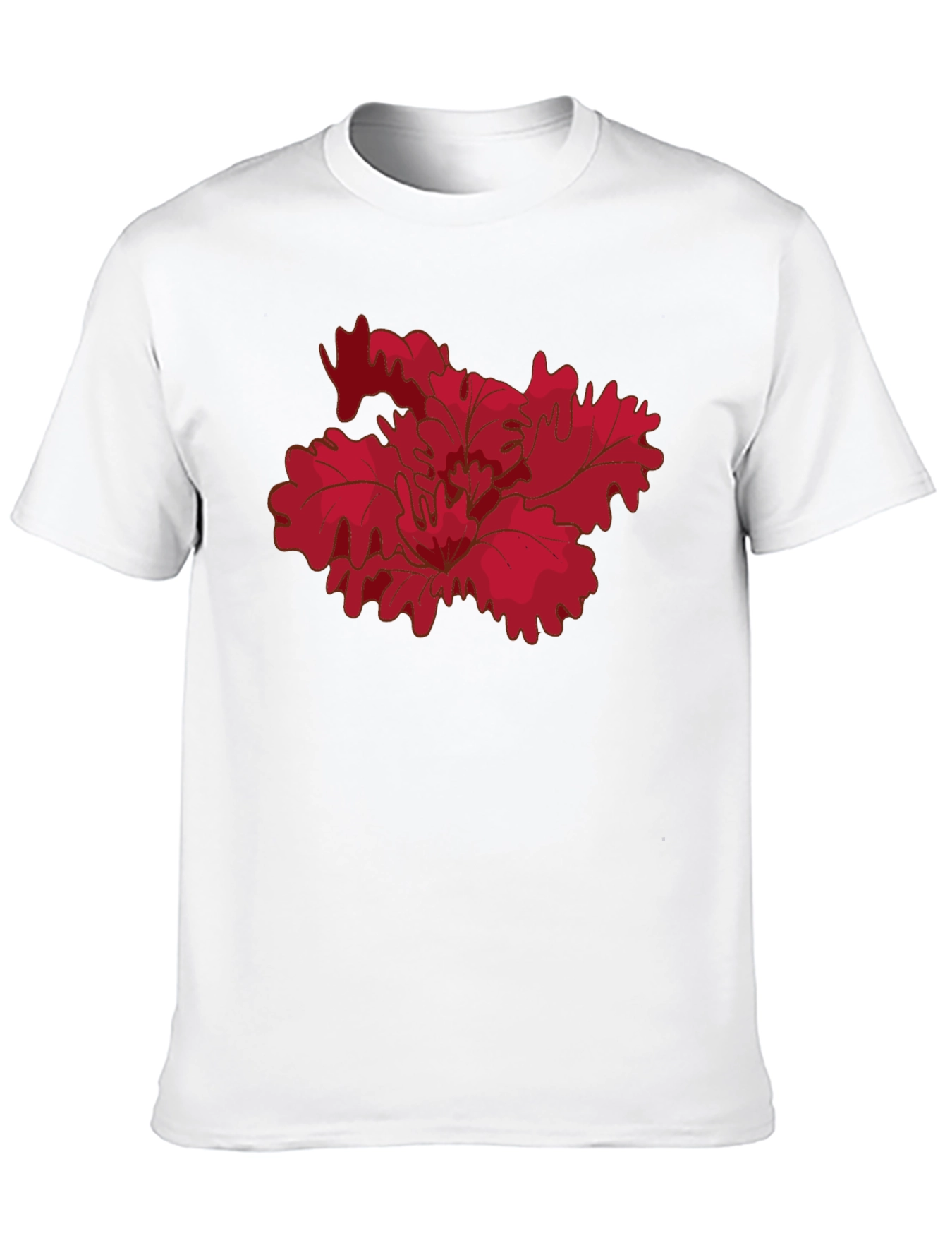 Black Red Floral Graphic Black T-Shirt view 10