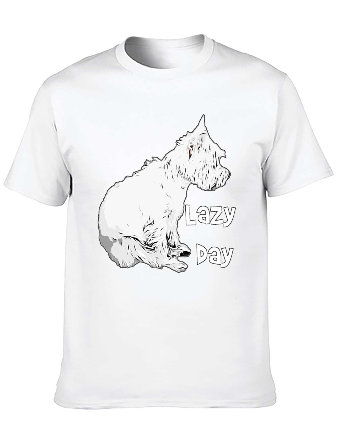 Black Lazy Day Dog Graphic Tee - Comfy Black T-Shirt view 10