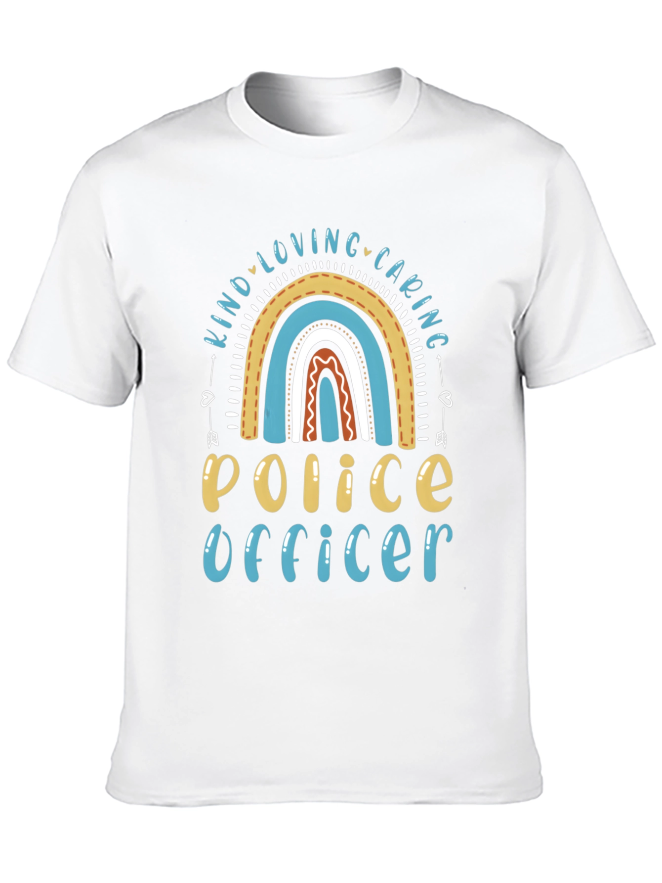 Black Kind Loving Caring Police Officer Graphic Tee view 10