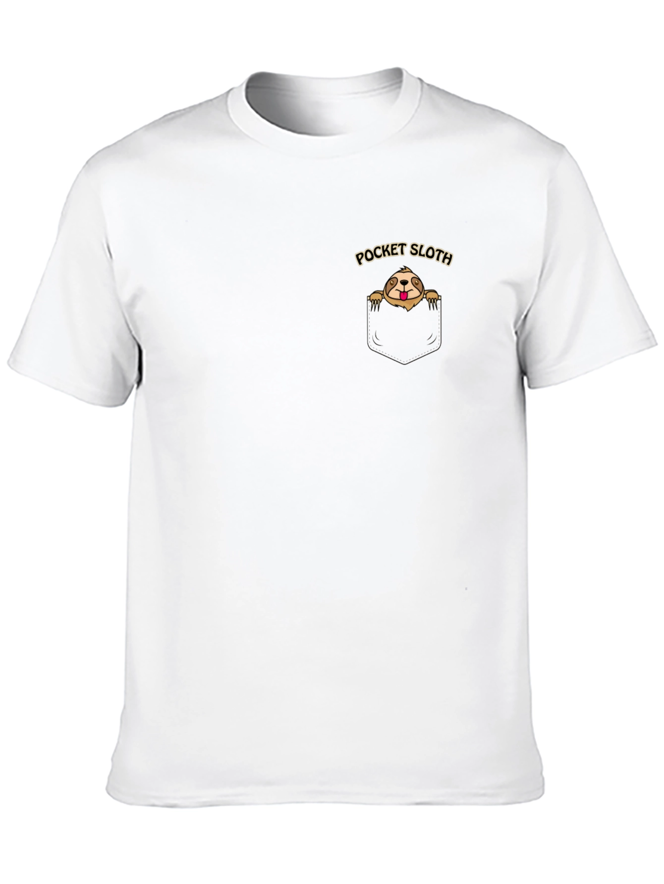 Black Pocket Sloth Graphic T-Shirt - Soft Cotton Tee view 10