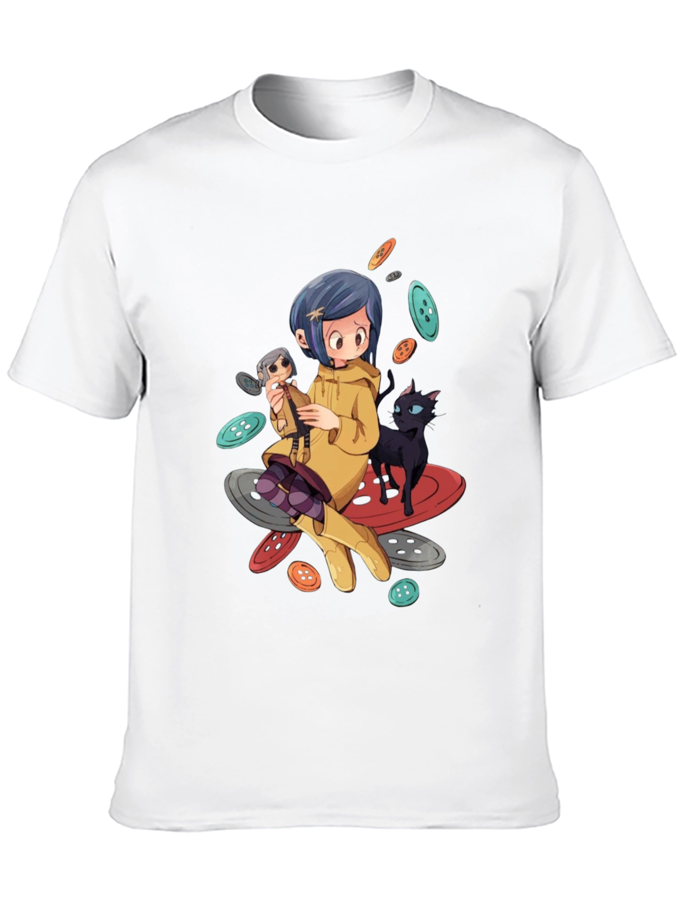 Black Cartoon Style Anime T-Shirt view 10