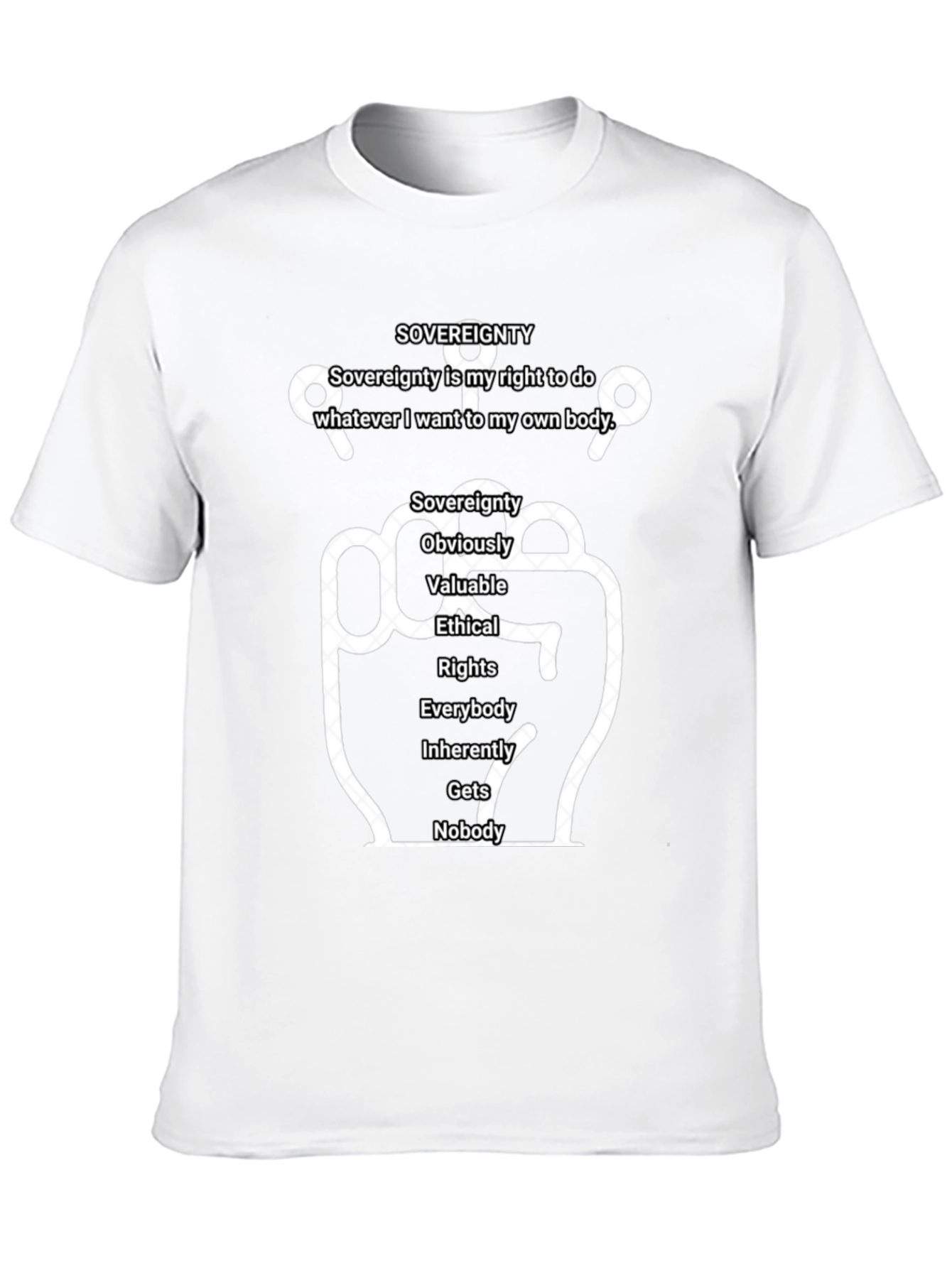 Black Sovereignty Fist Graphic T-Shirt view 10