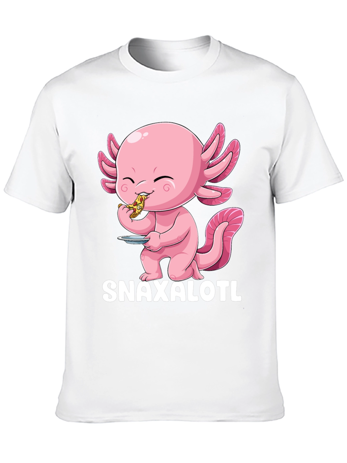 Black Snaxalotl T-Shirt - Cute Axolotl Pizza Lover view 10