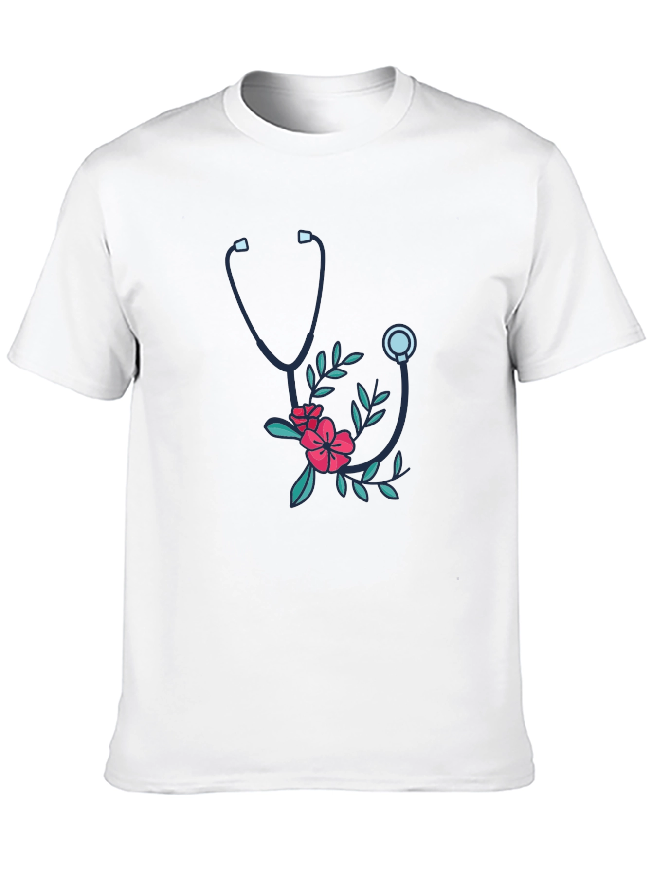Black Floral Stethoscope Graphic Tee - Medical Love! view 10