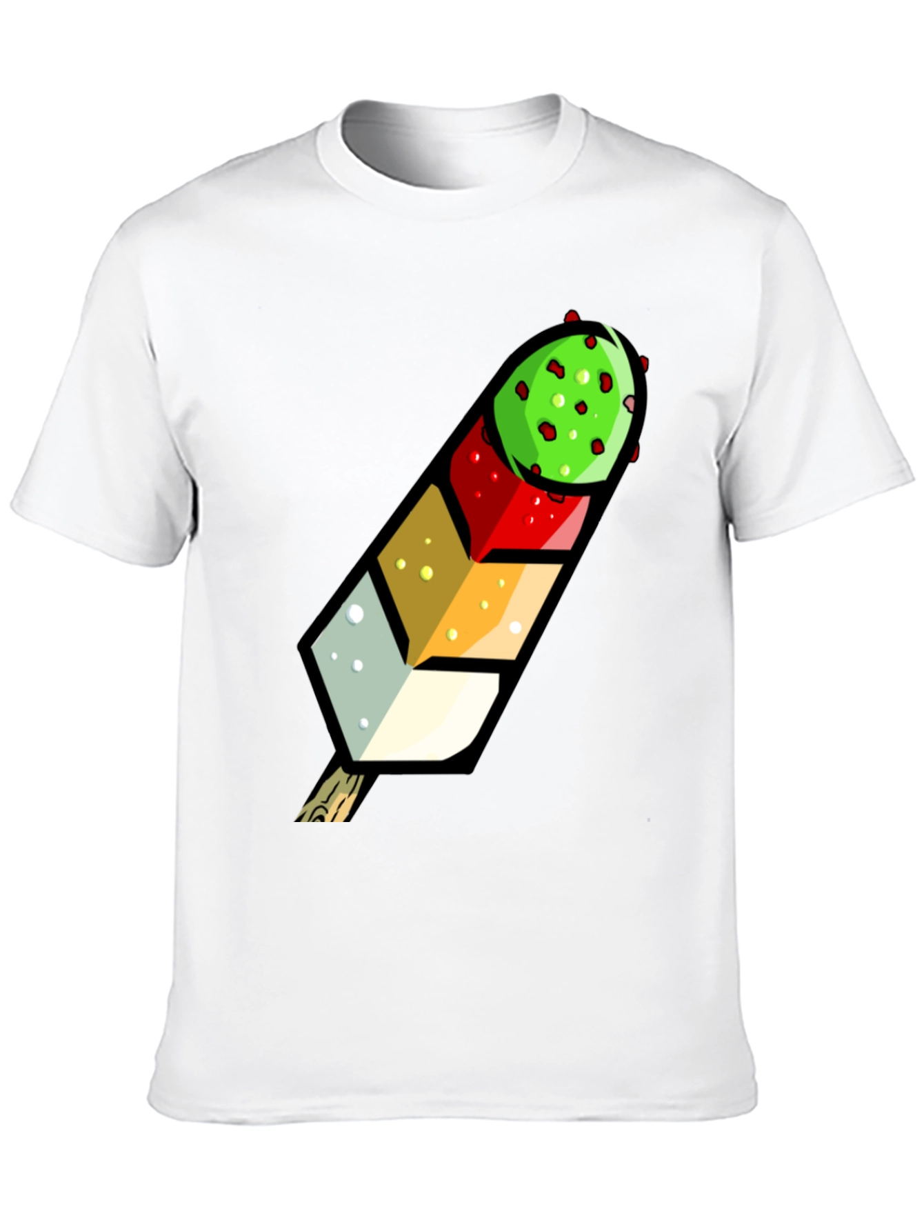 Black Funky Fruit Pop T-Shirt - Unique Colorful Design view 10