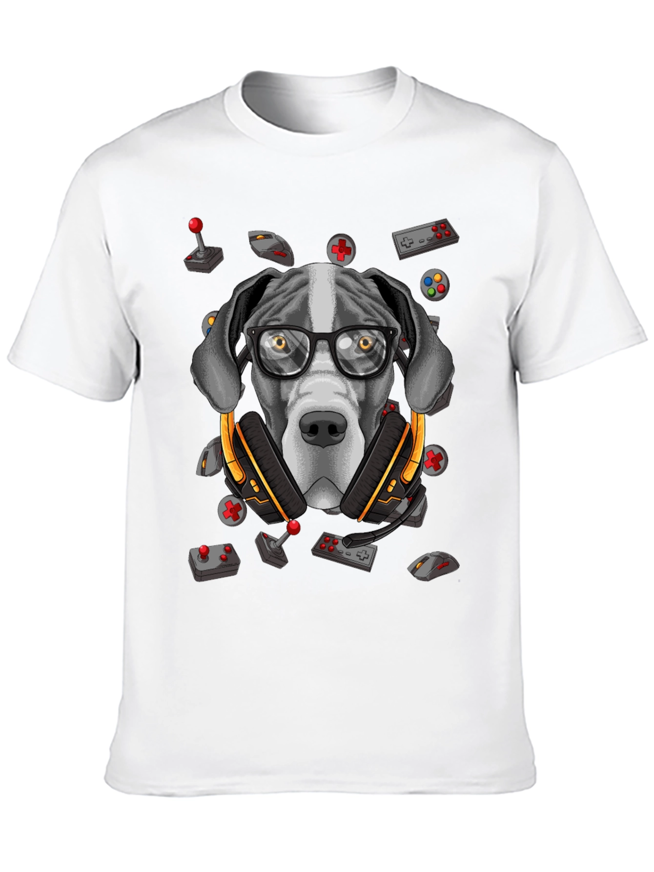 Black Gamer Dog T-Shirt - Funny Graphic Tee view 10