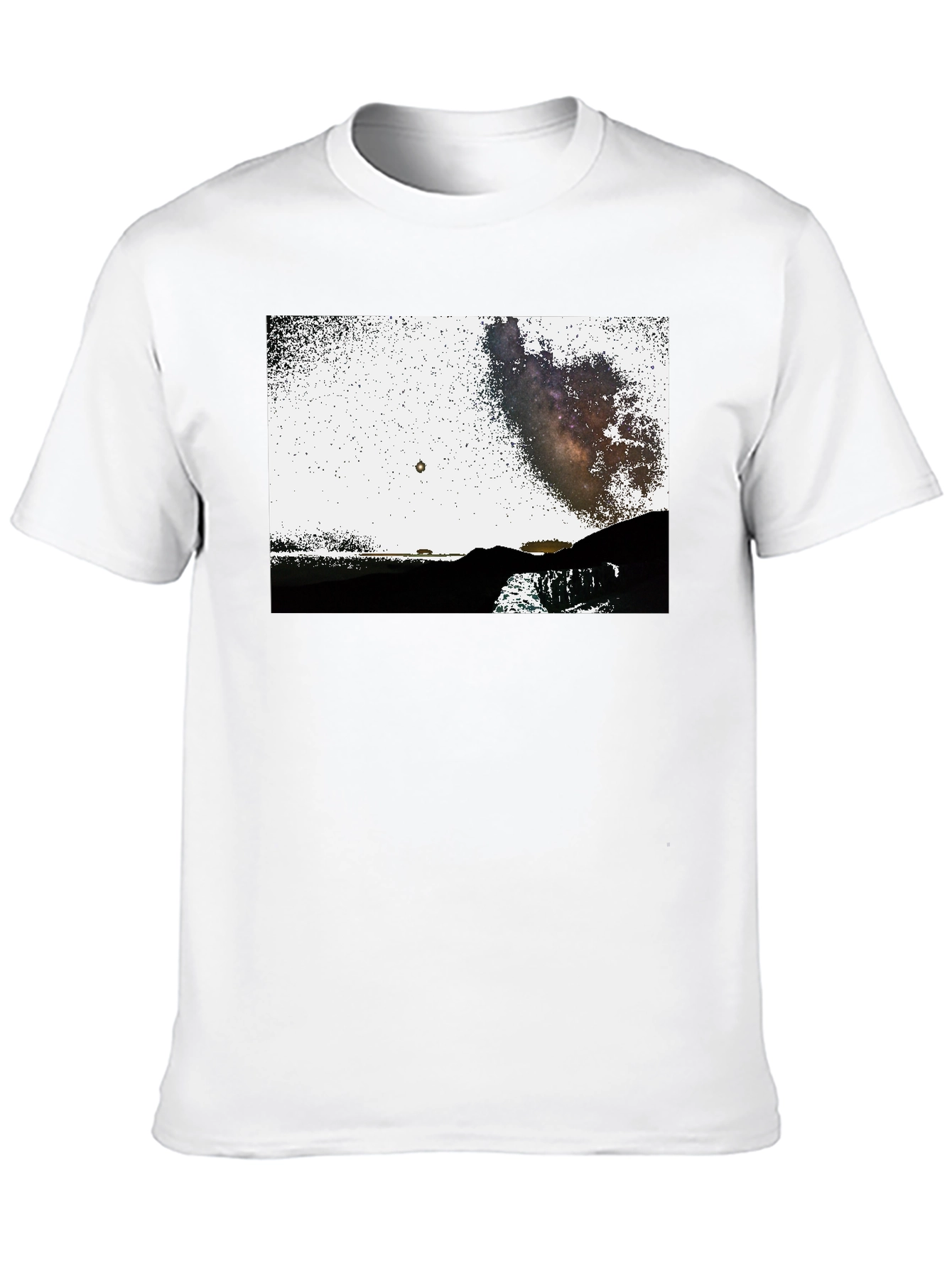 Black Black Graphic Tee - Night Sky Scene view 10
