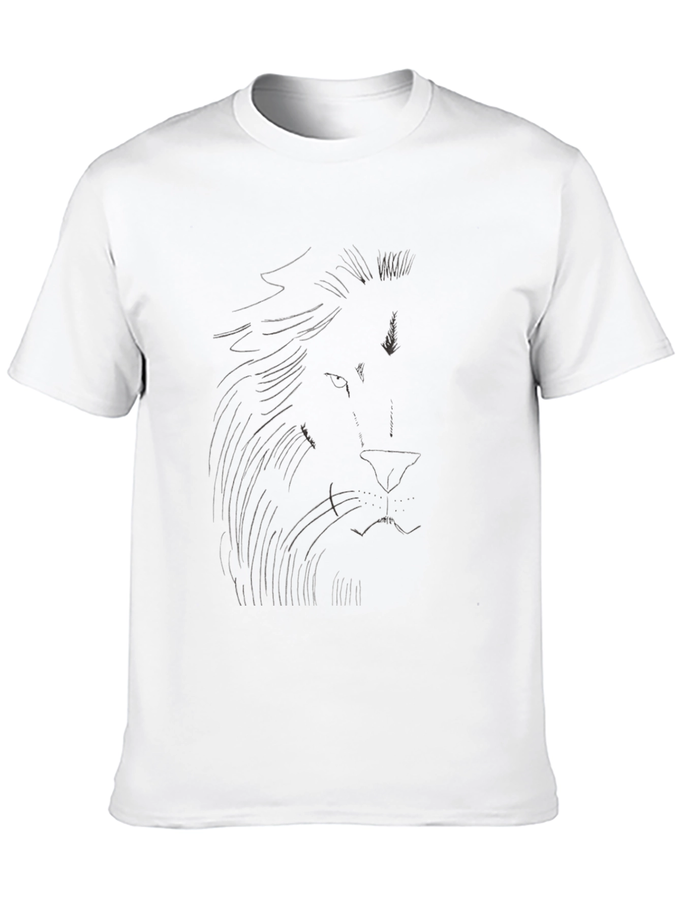 Black Lion Sketch Graphic Tee - Black Cotton T-Shirt view 10
