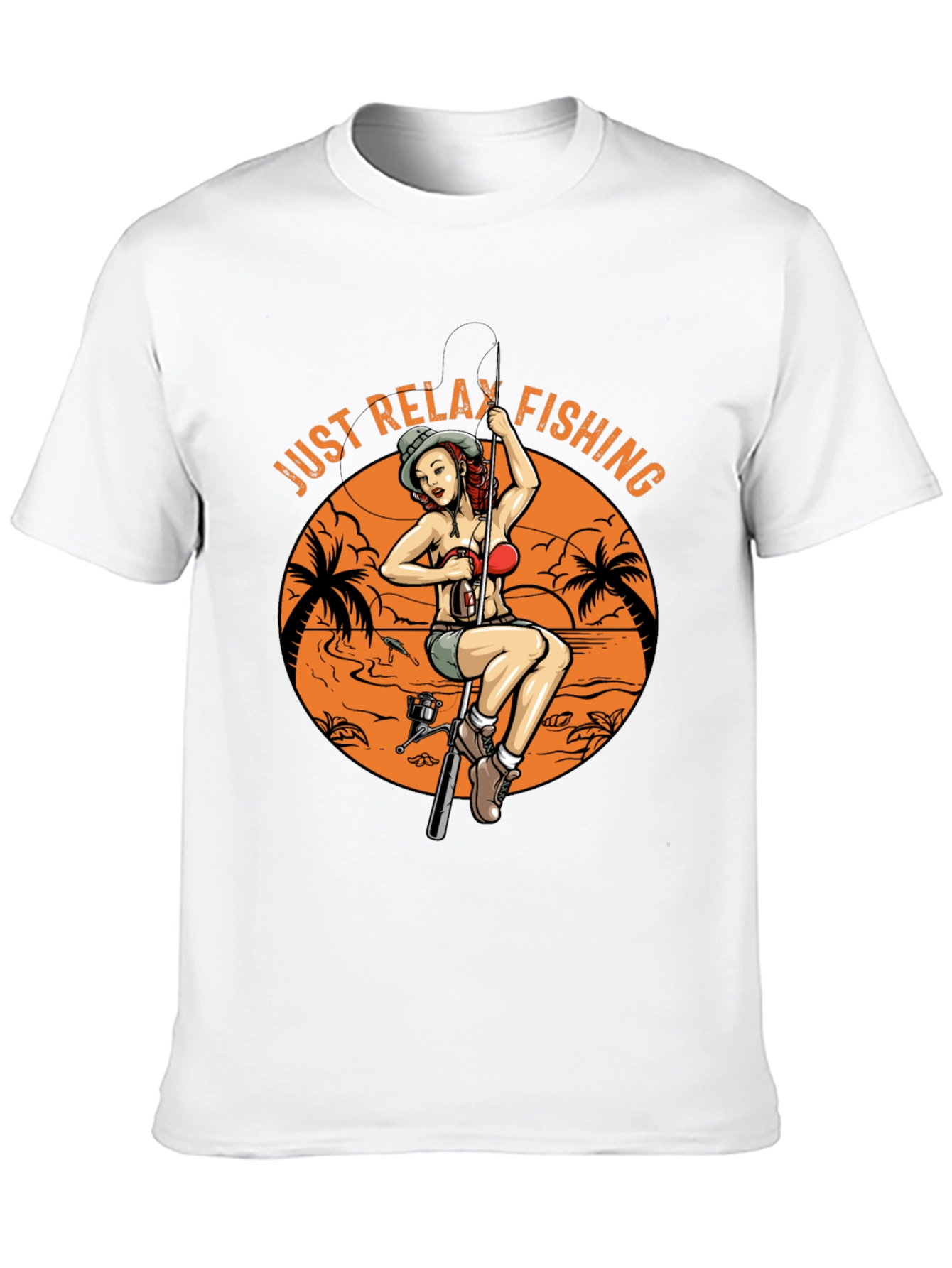 Black Just Relax Fishing Graphic Tee - Black view 10