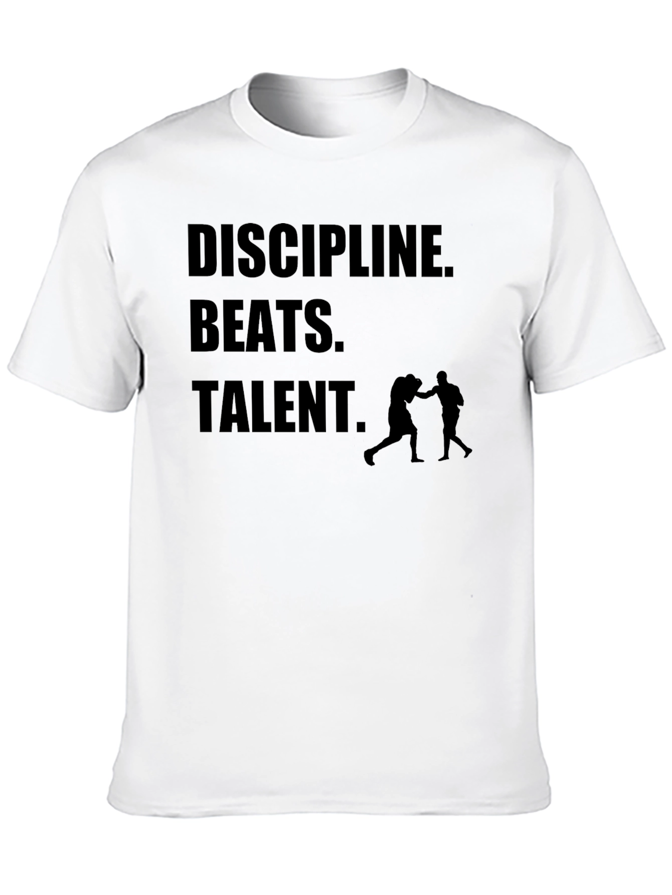 Black Discipline Beats Talent Men's Black Graphic T-Shirt view 10