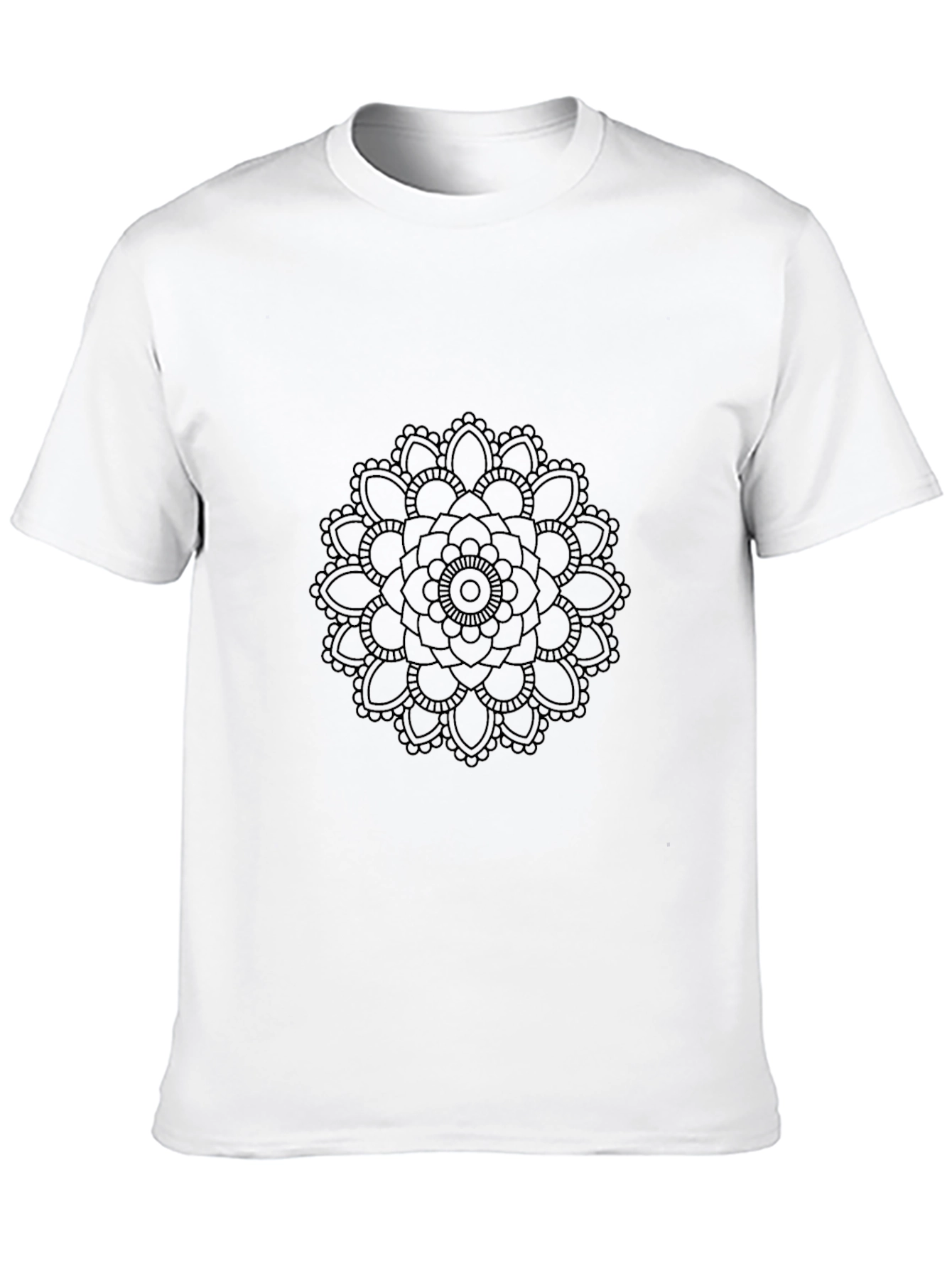 Black Men's Black Mandala Graphic T-Shirt view 10