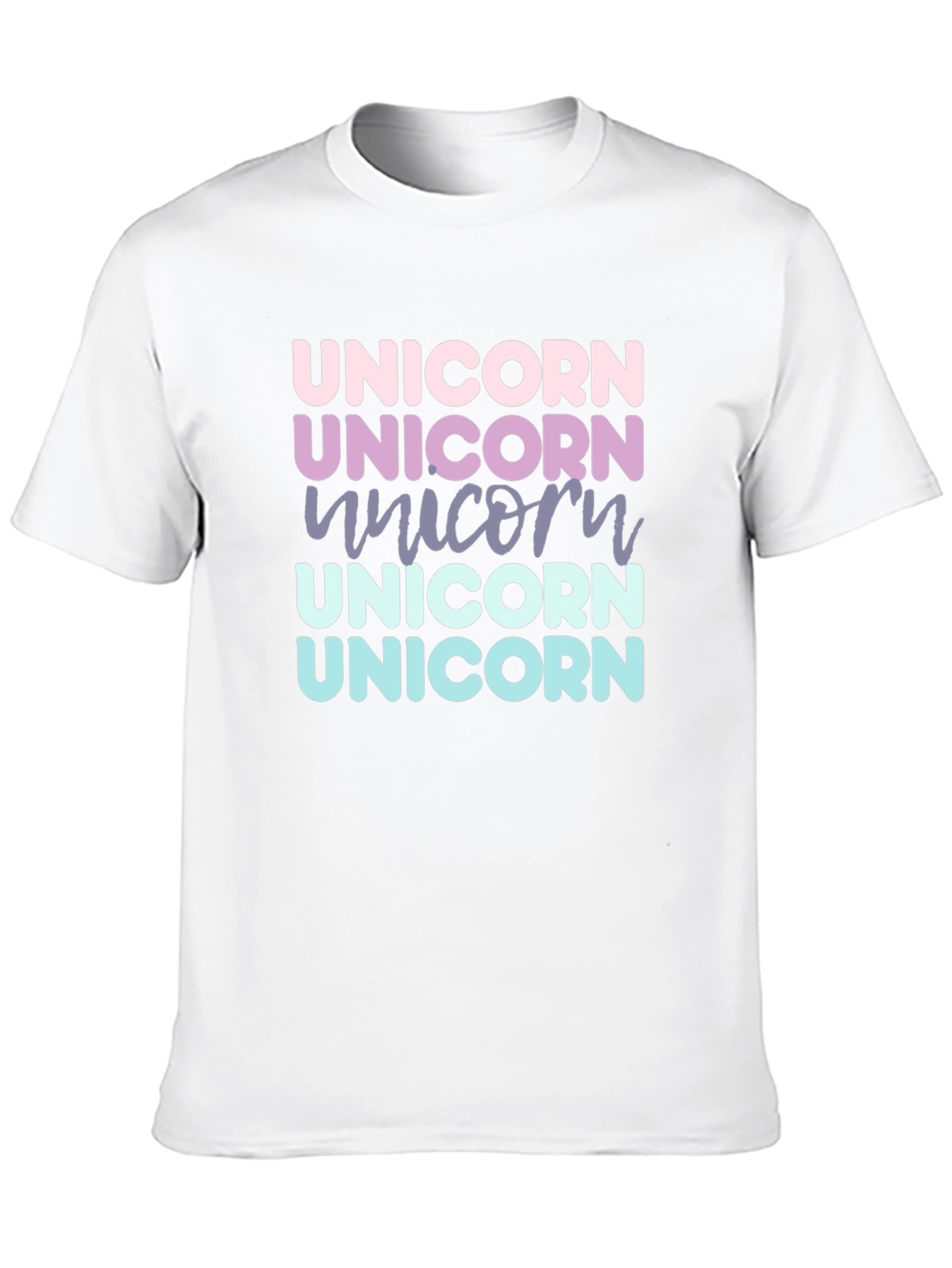 Black Unicorn Rainbow Text T-Shirt view 10