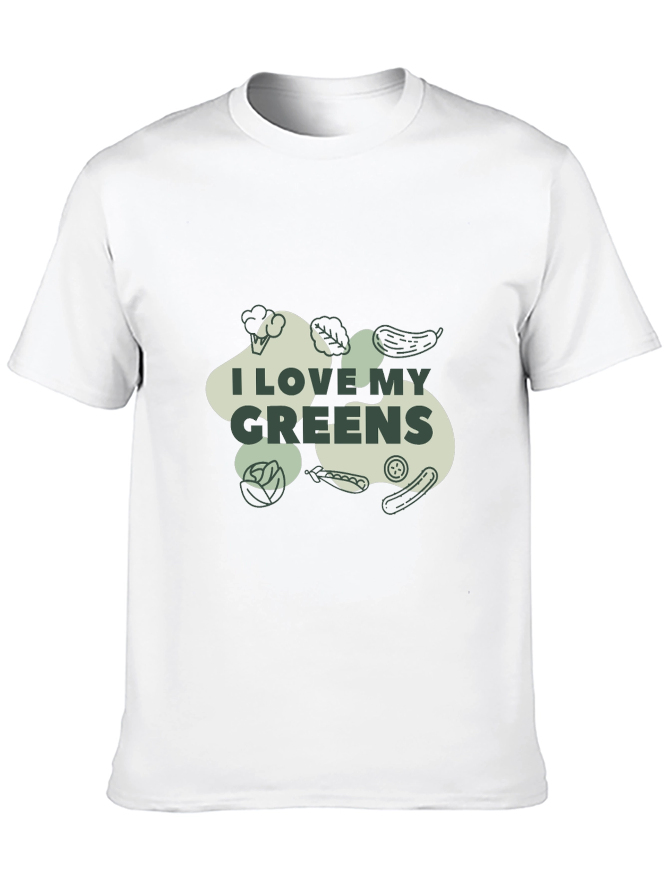 Black I Love My Greens Graphic Tee - Unisex Black T-Shirt view 10