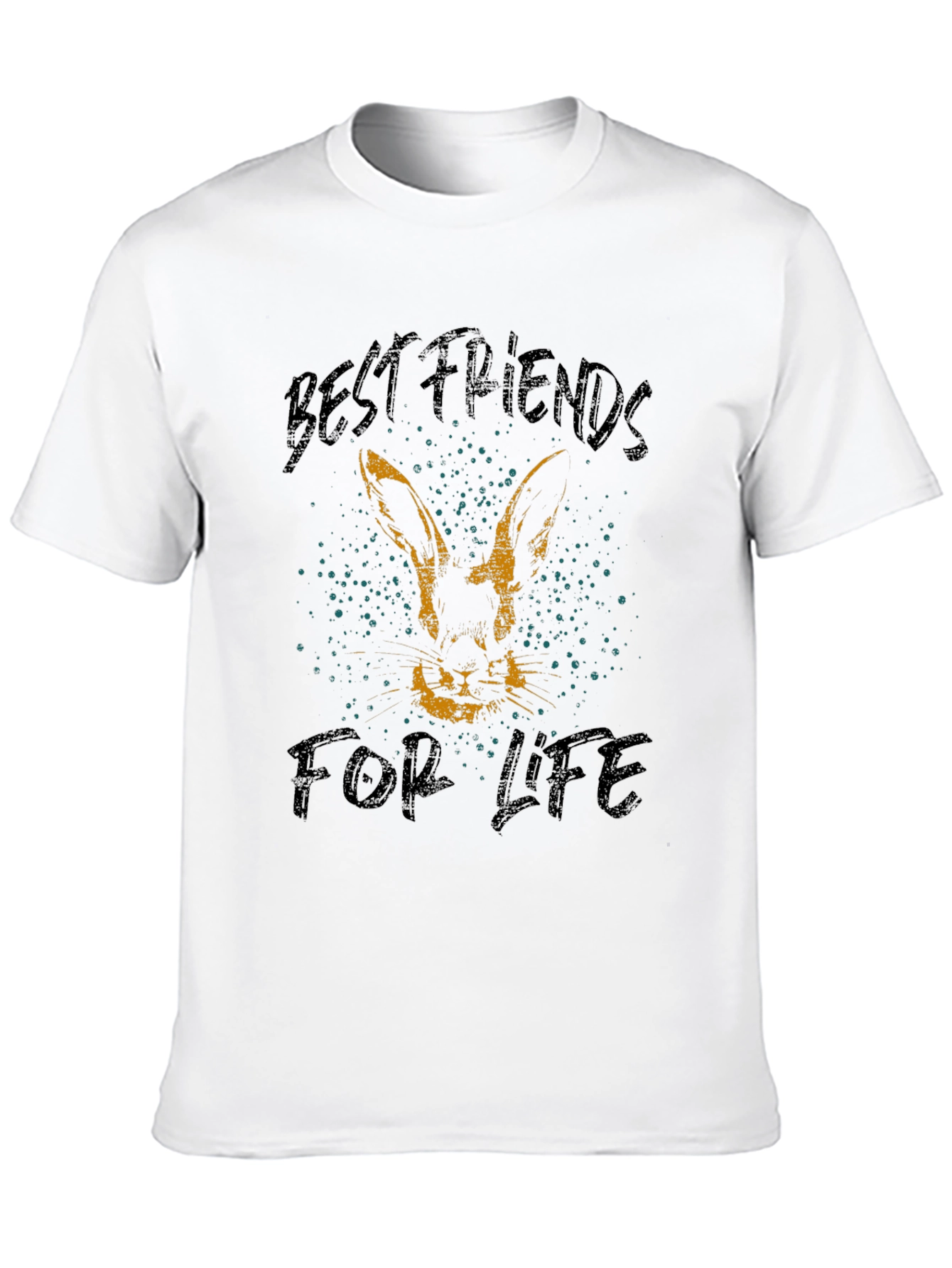 Black Best Friends For Life Rabbit Graphic Tee view 10