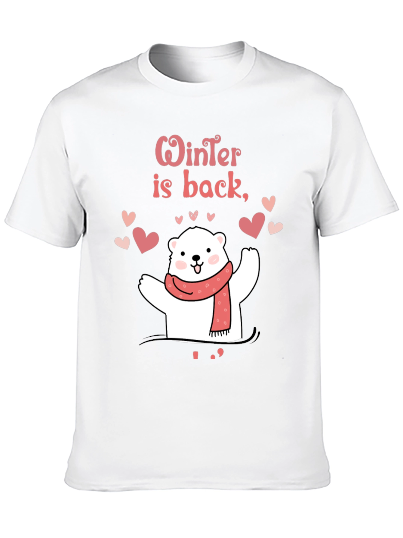 Black Winter Is Back Polar Bear T-Shirt view 10