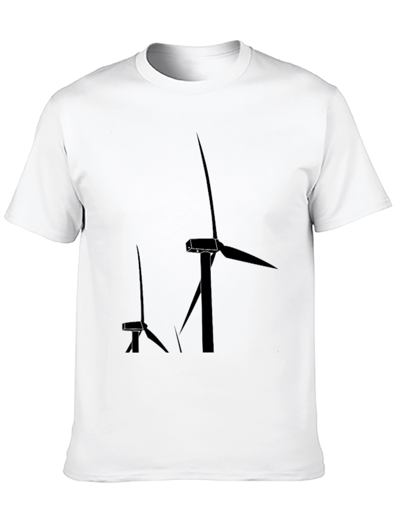 Black Modern Wind Turbine Graphic Tee - Black view 10