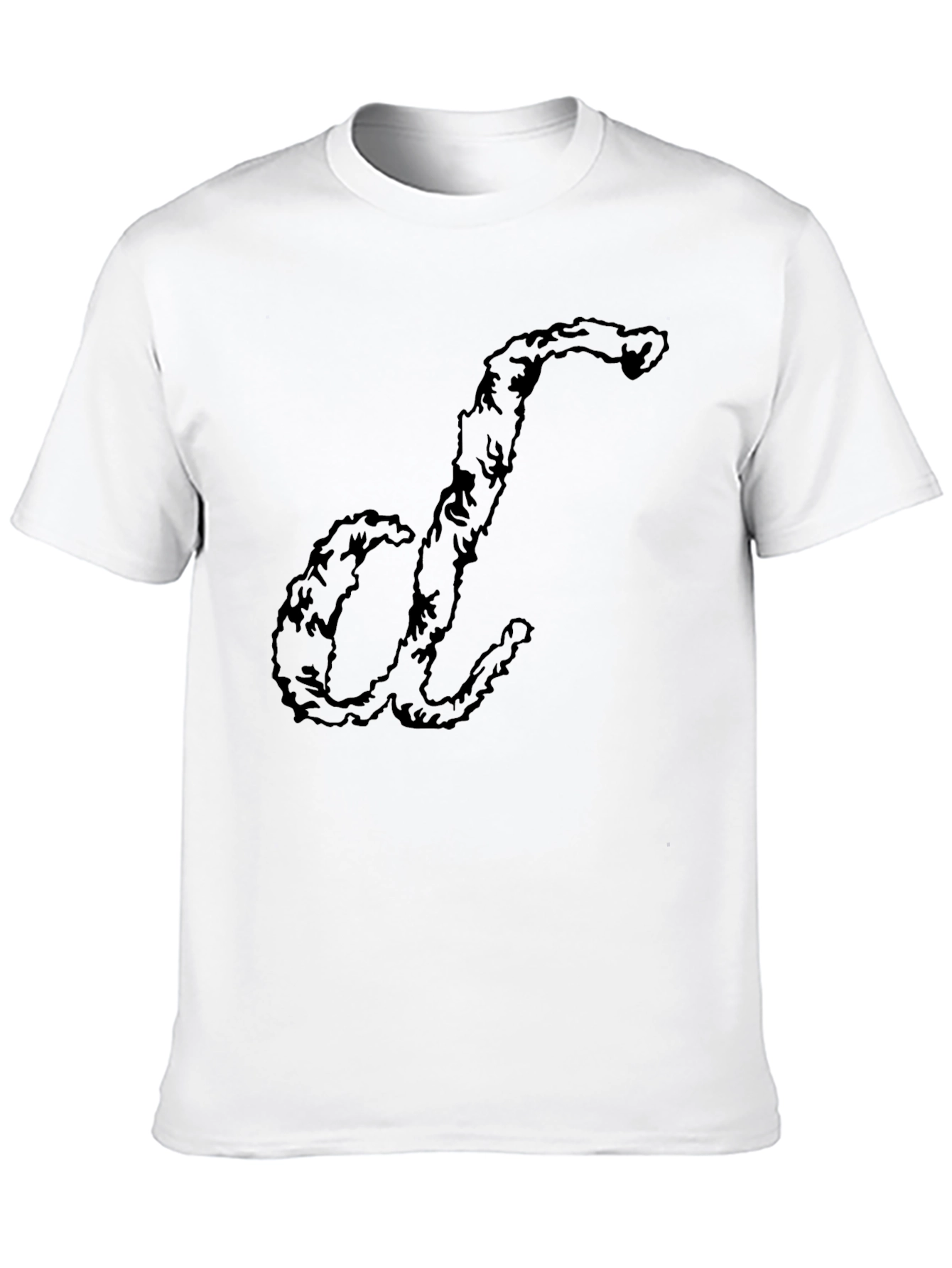 Black Unique Letter Tee - Soft Cotton Black T-Shirt view 10