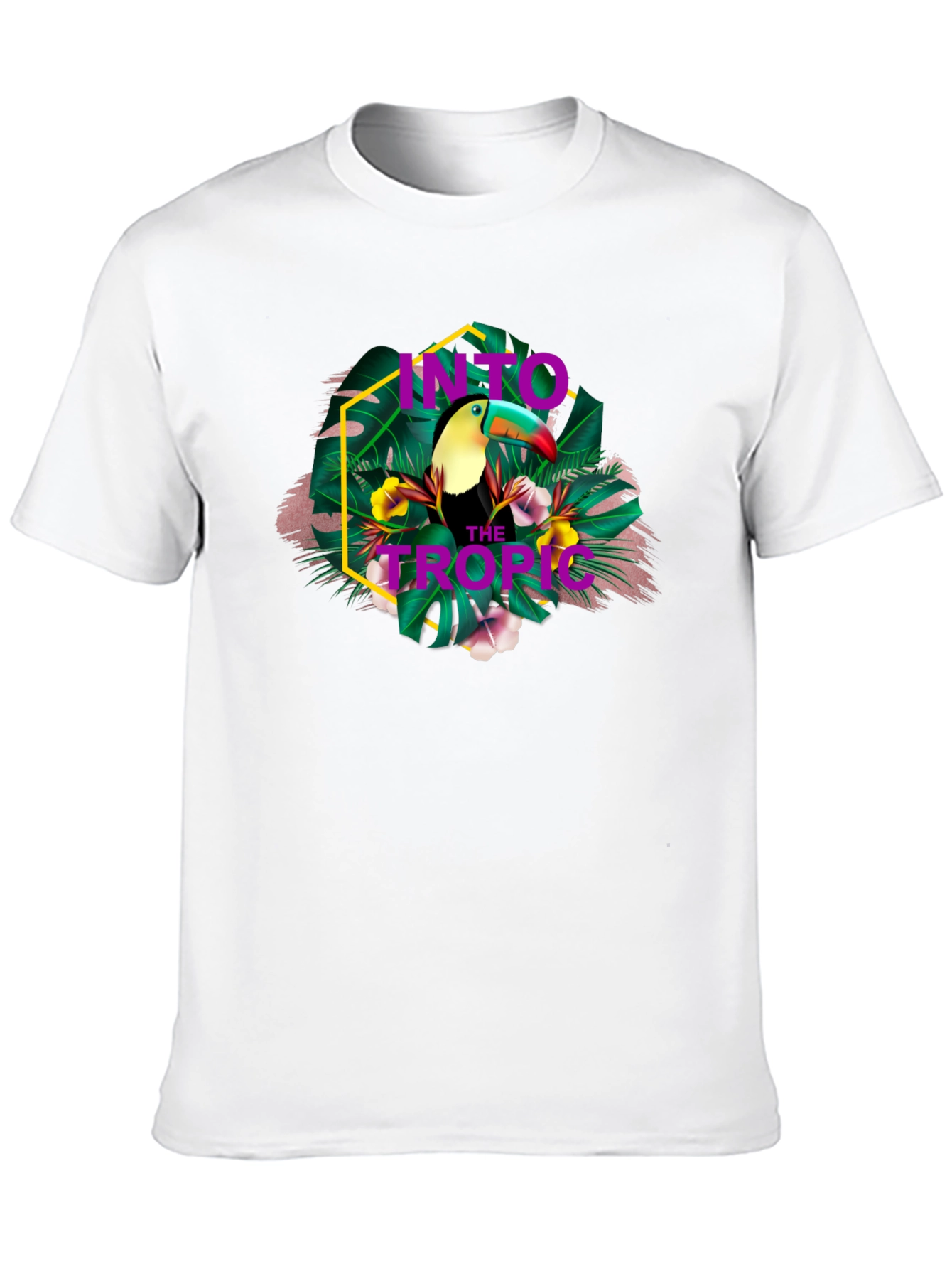 Black Tropical Toucan Graphic Print T-Shirt view 10