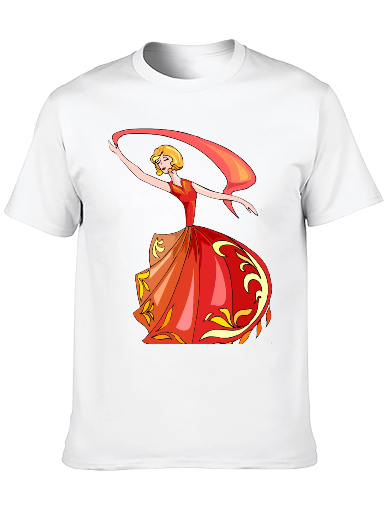 Black Elegant Dancer Graphic Tee - Black Cotton T-Shirt view 10