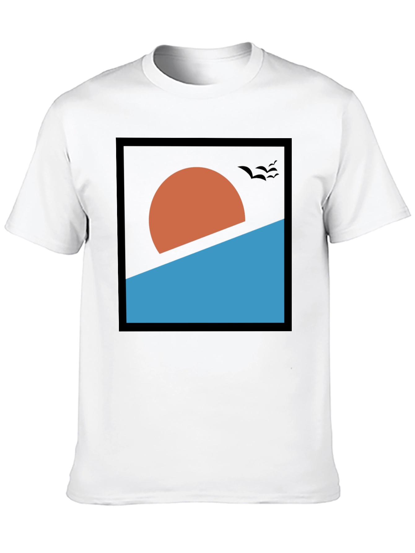 Black Abstract Sunset Graphic Tee - Modern Design view 10