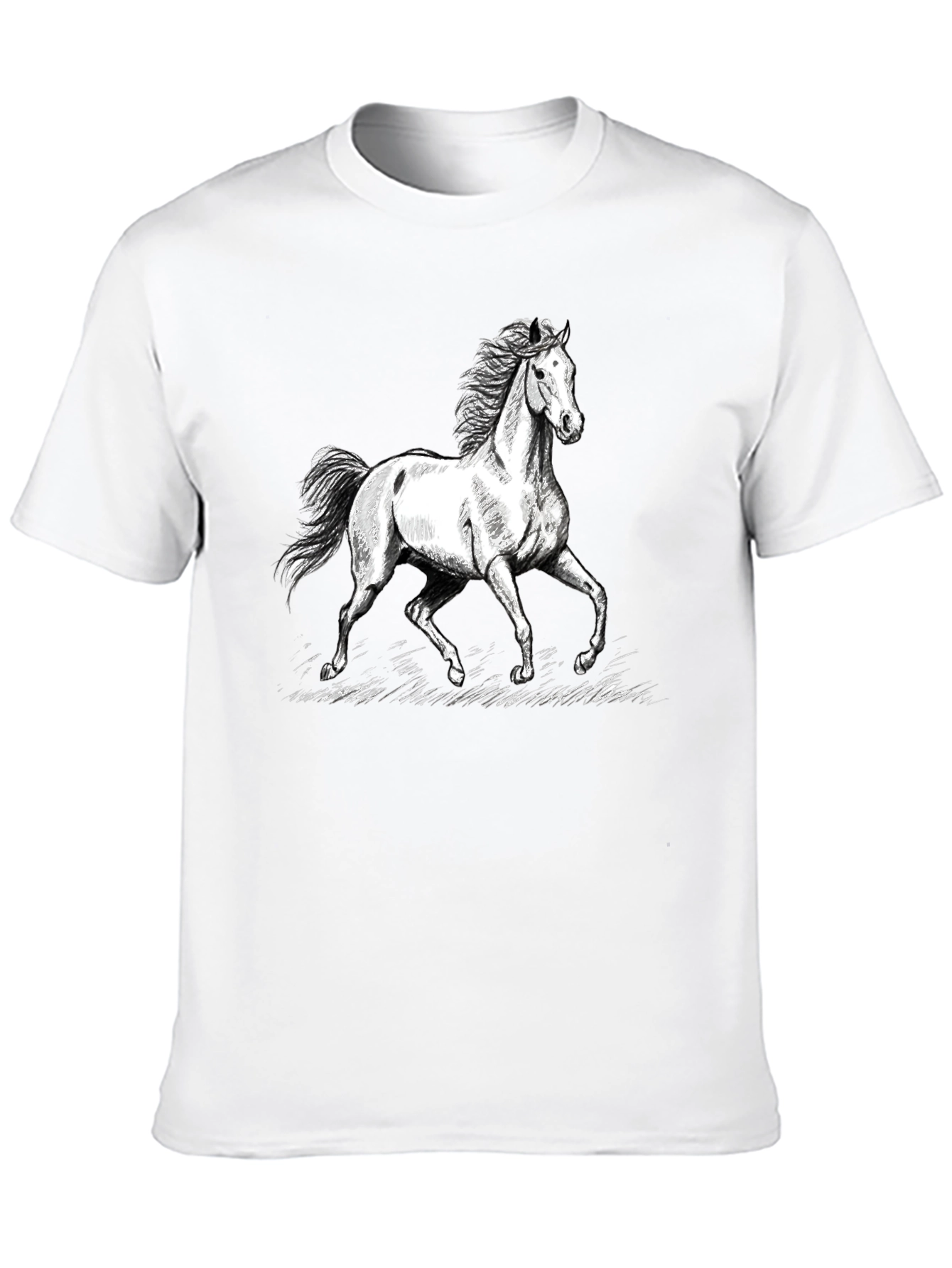 Black Horse Graphic T-Shirt - Black Cotton Tee view 10