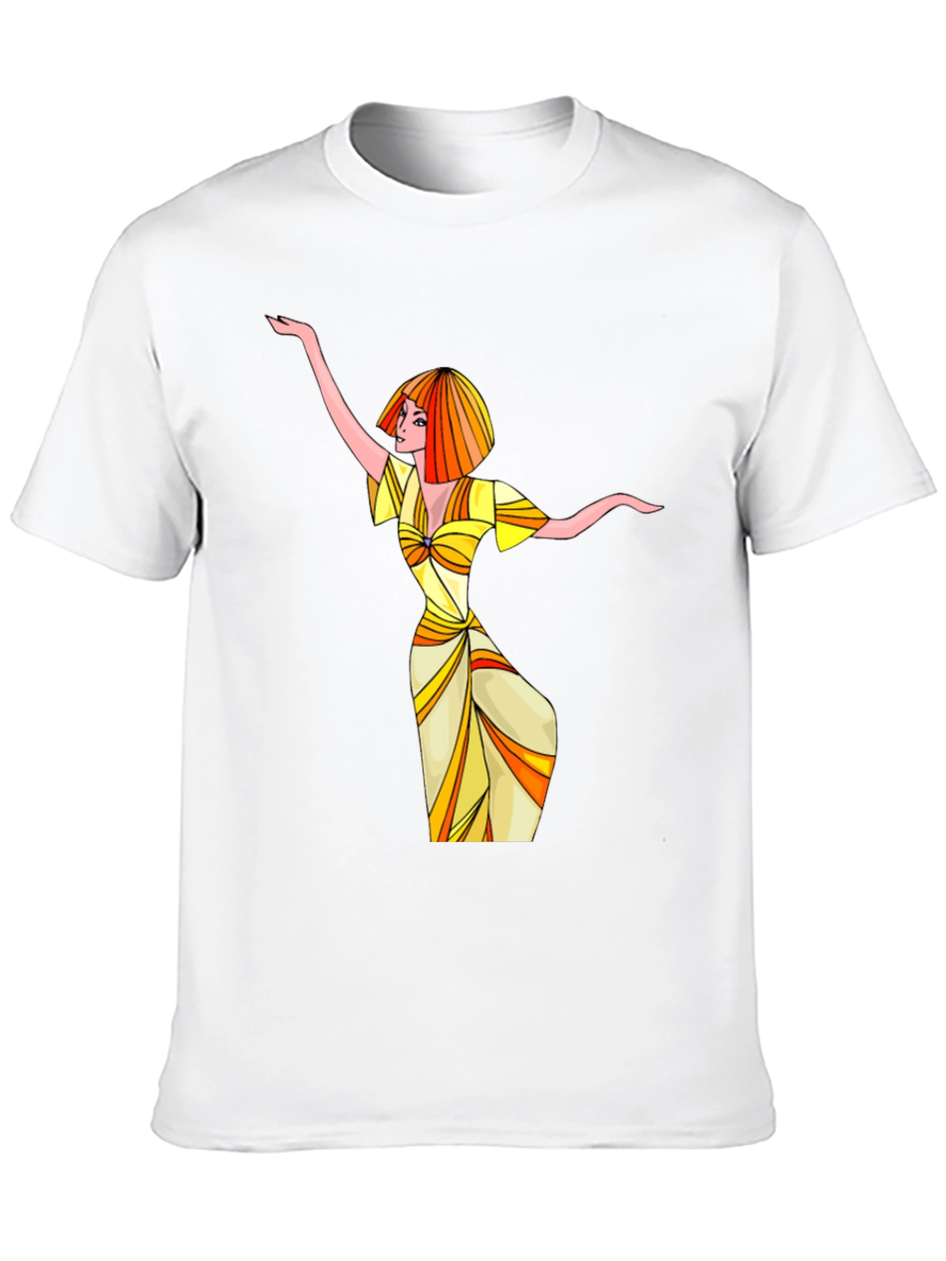 Black Groovy Retro Woman Graphic T-Shirt view 10