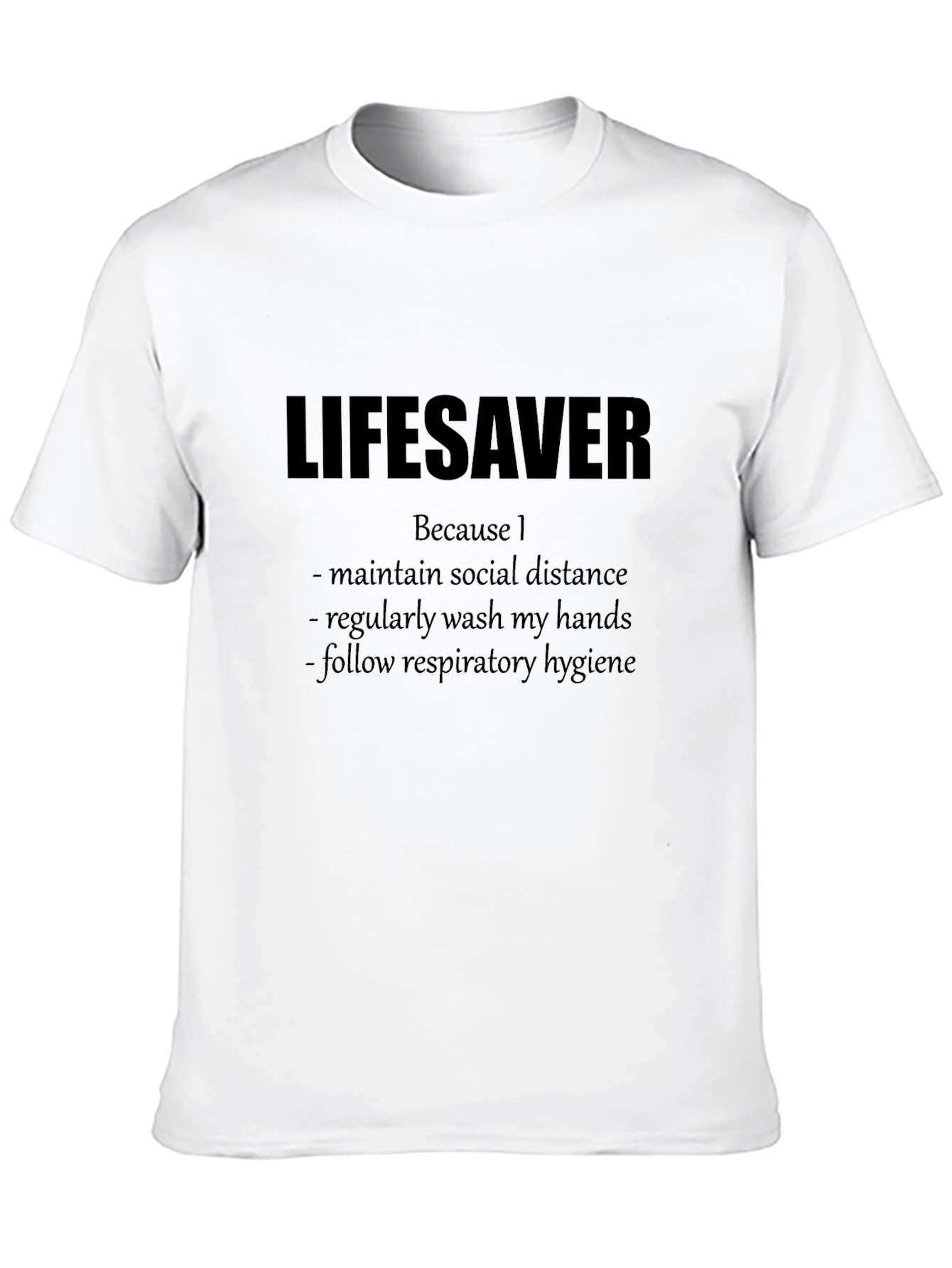 Black Lifesaver Social Distancing T-Shirt view 10
