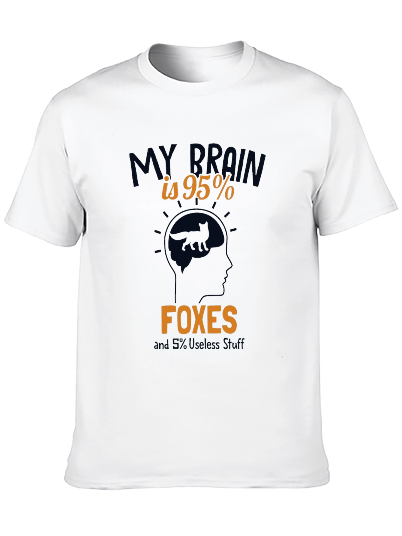 Black My Brain is 95% Foxes Funny Men's Graphic T-Shirt view 10