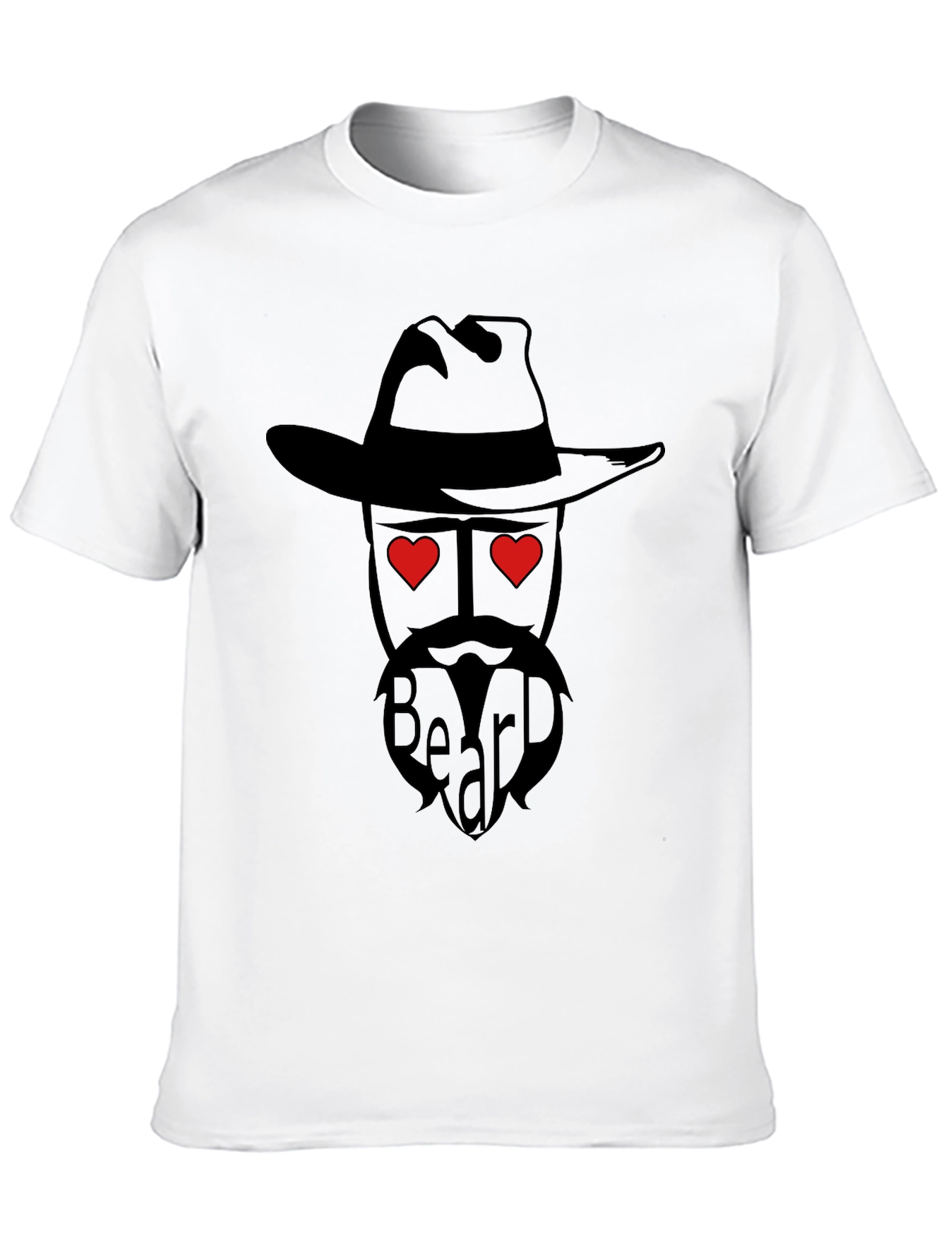 Black Beard Lover T-Shirt - Western Cowboy Style with Heart Eyes view 10