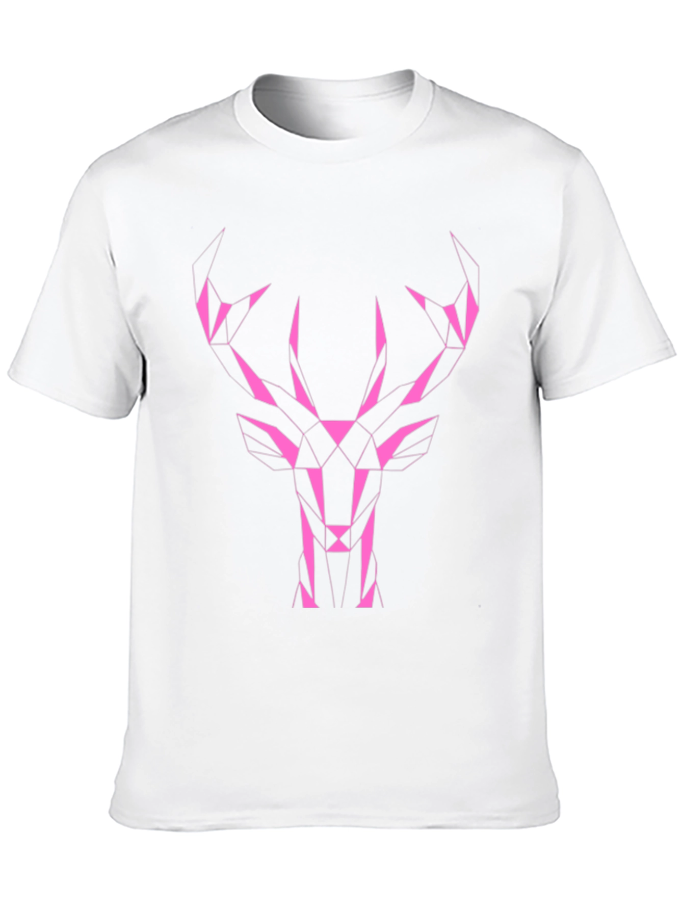 Black Geometric Deer Graphic Tee - Black Cotton view 10