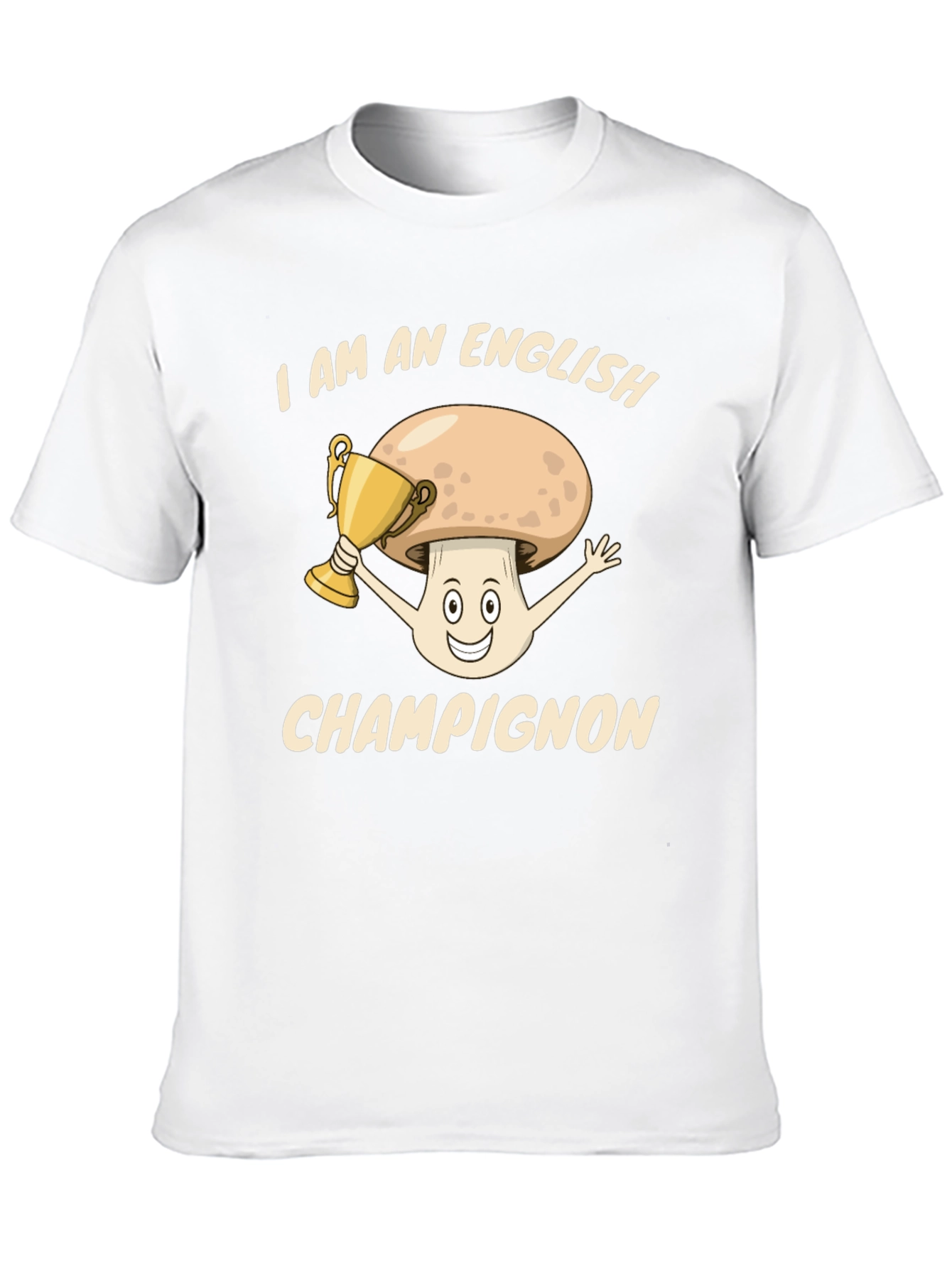 Black English Champignon T-Shirt - Funny Mushroom Pun Tee view 10