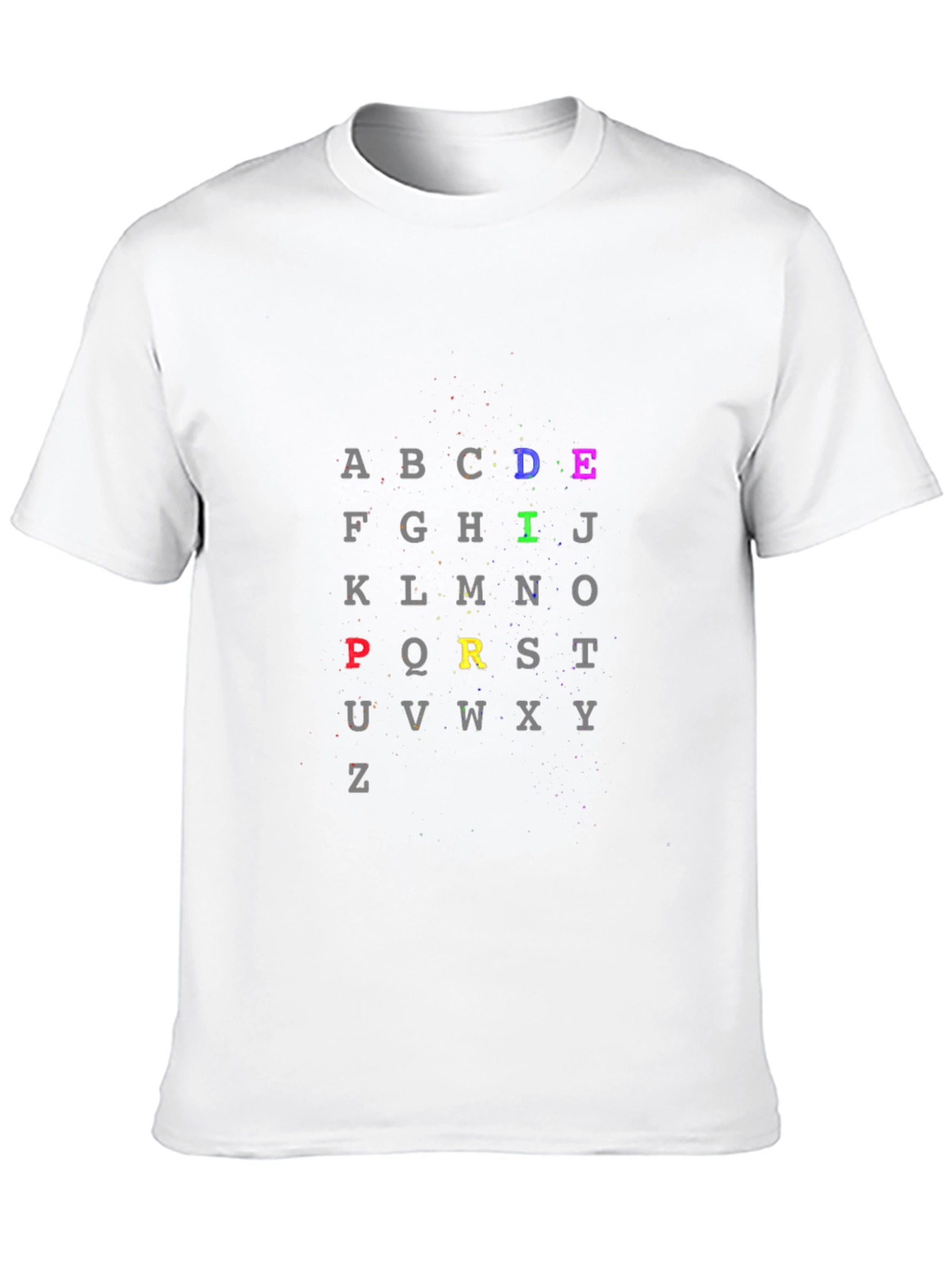 Black Alphabet Colorful T-Shirt - Casual Tee view 10