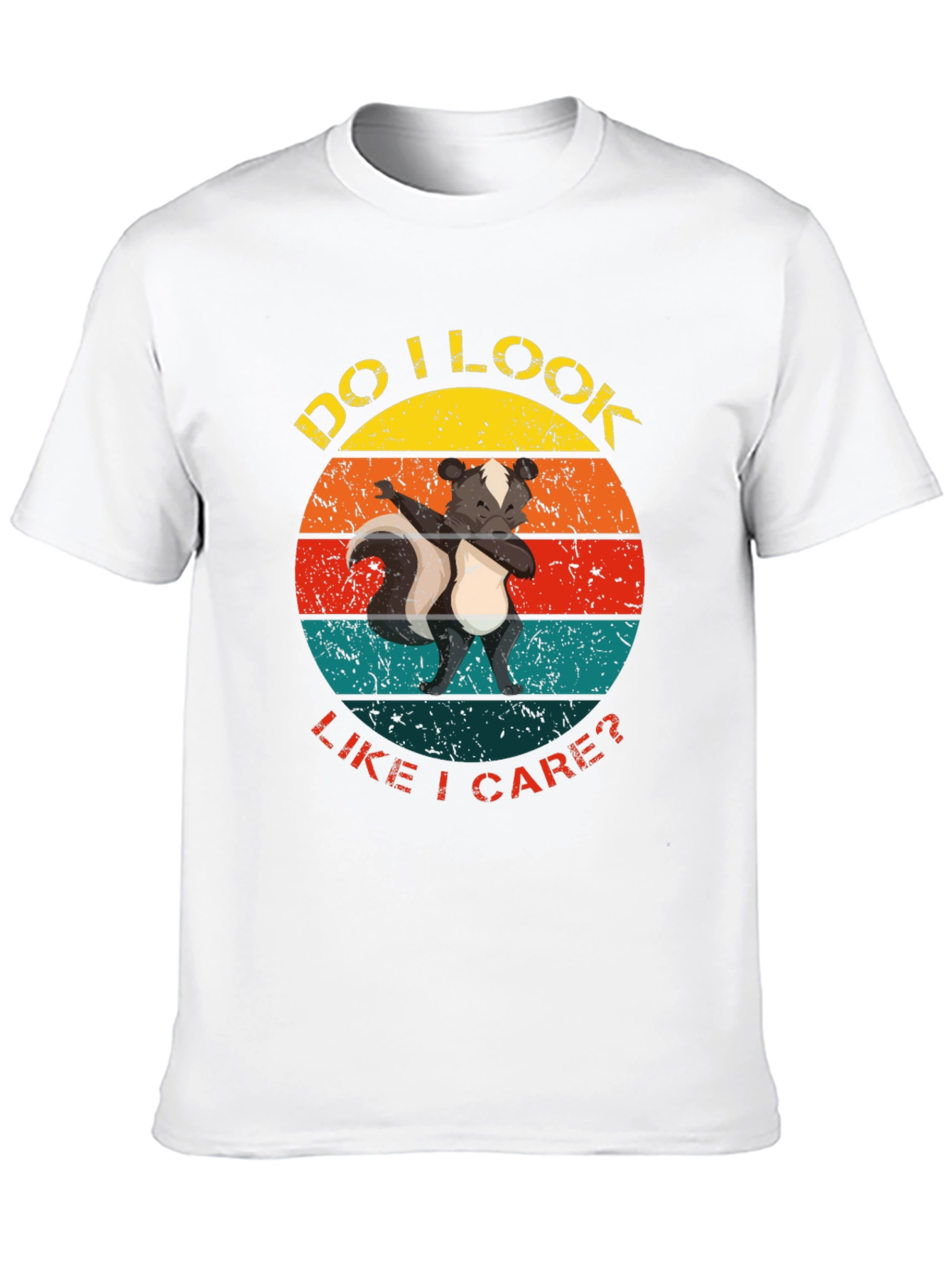 Black Skunk Dab Funny T-Shirt Retro Circle Design view 10