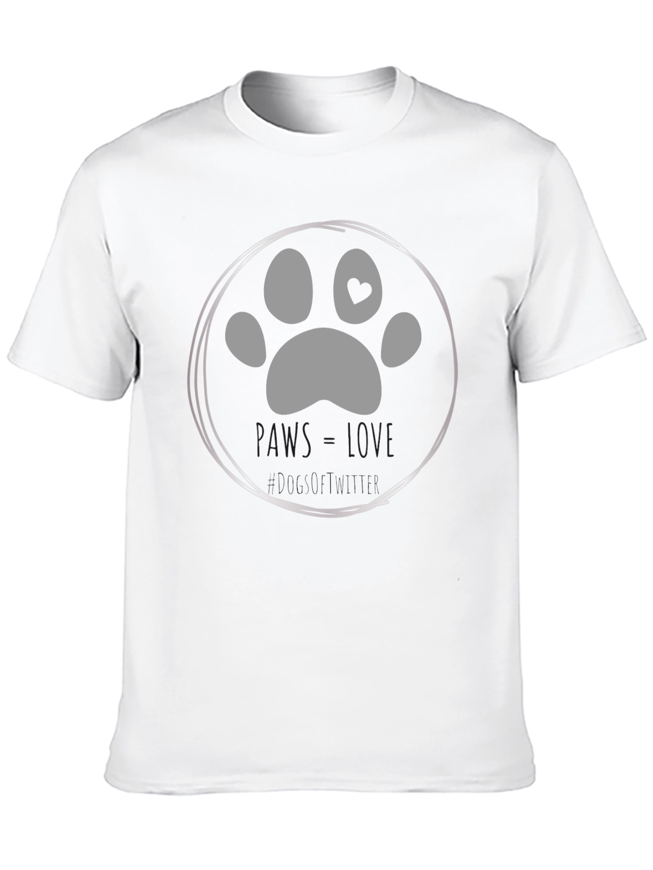 Black Paws Love Dog T-Shirt - Soft Cotton Tee view 10