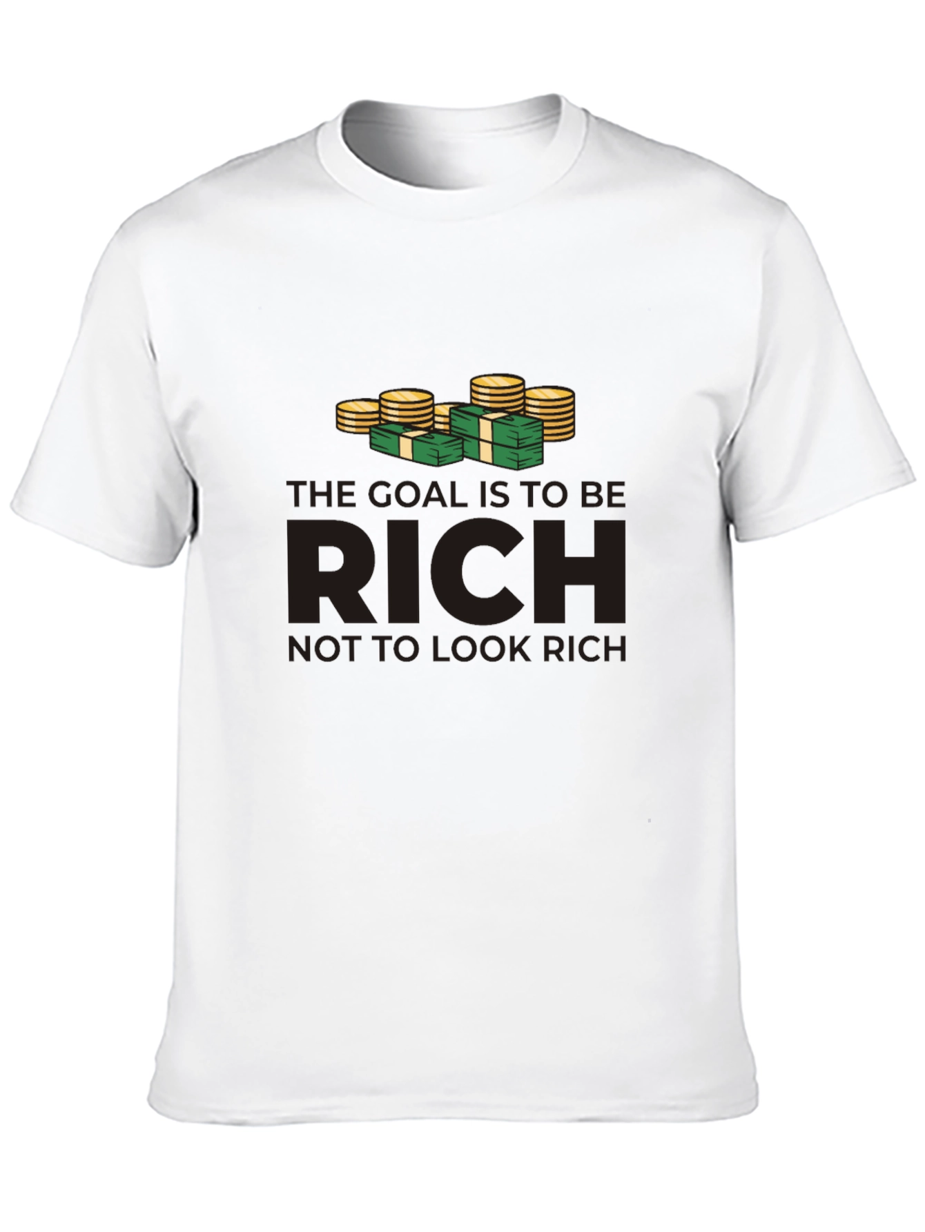 Black Be Rich T-Shirt: Goal is to be Rich, Not to Look Rich view 10