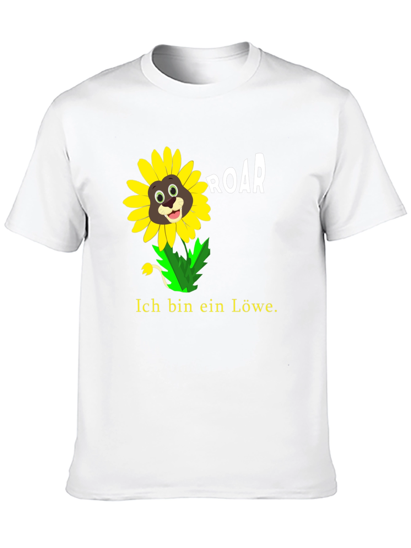 Black Ich Bin Ein Lowe Sunflower Lion Graphic T-Shirt view 10