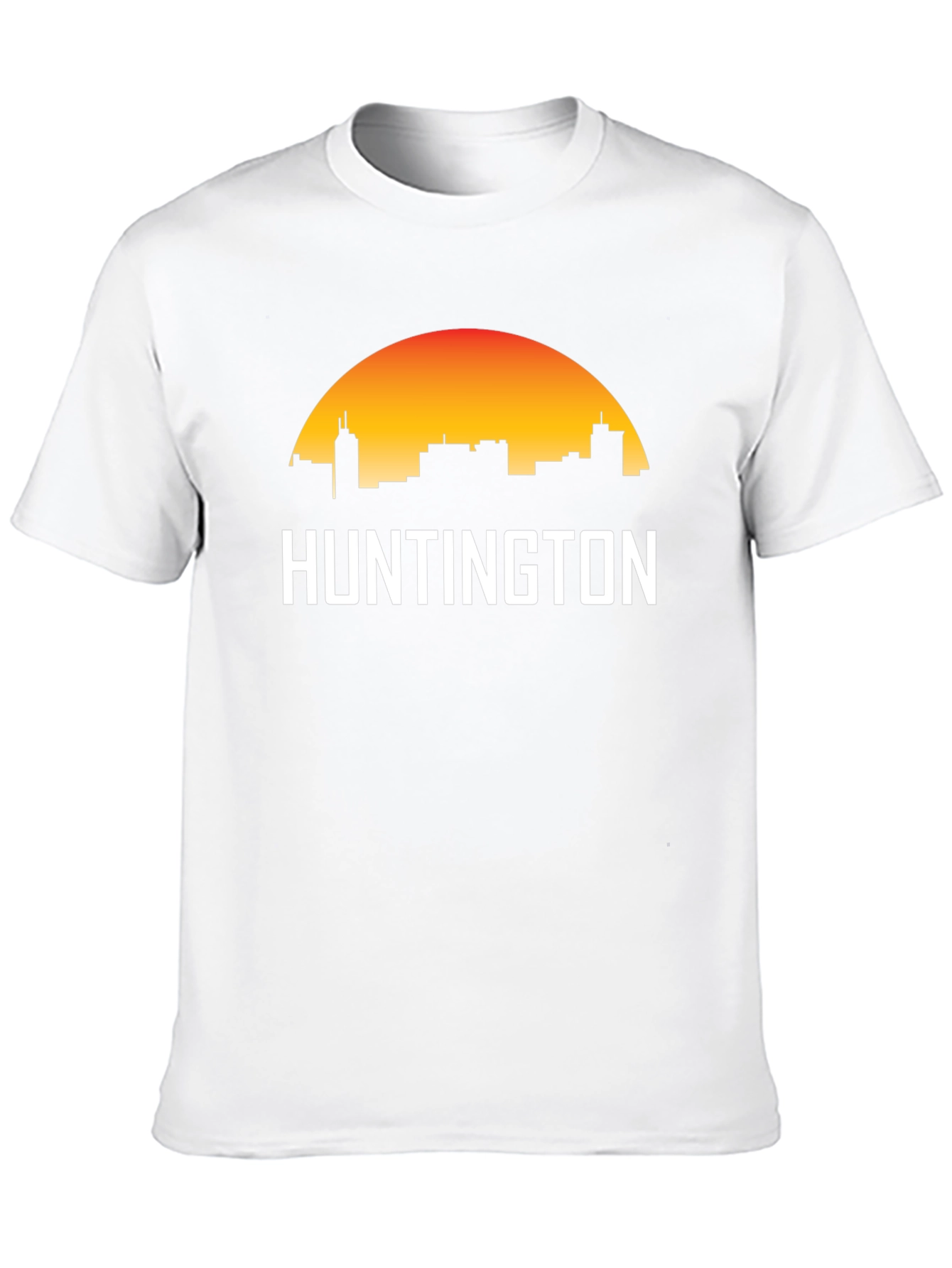 Black Huntington City Skyline T-Shirt - Sunset Graphic Tee view 10