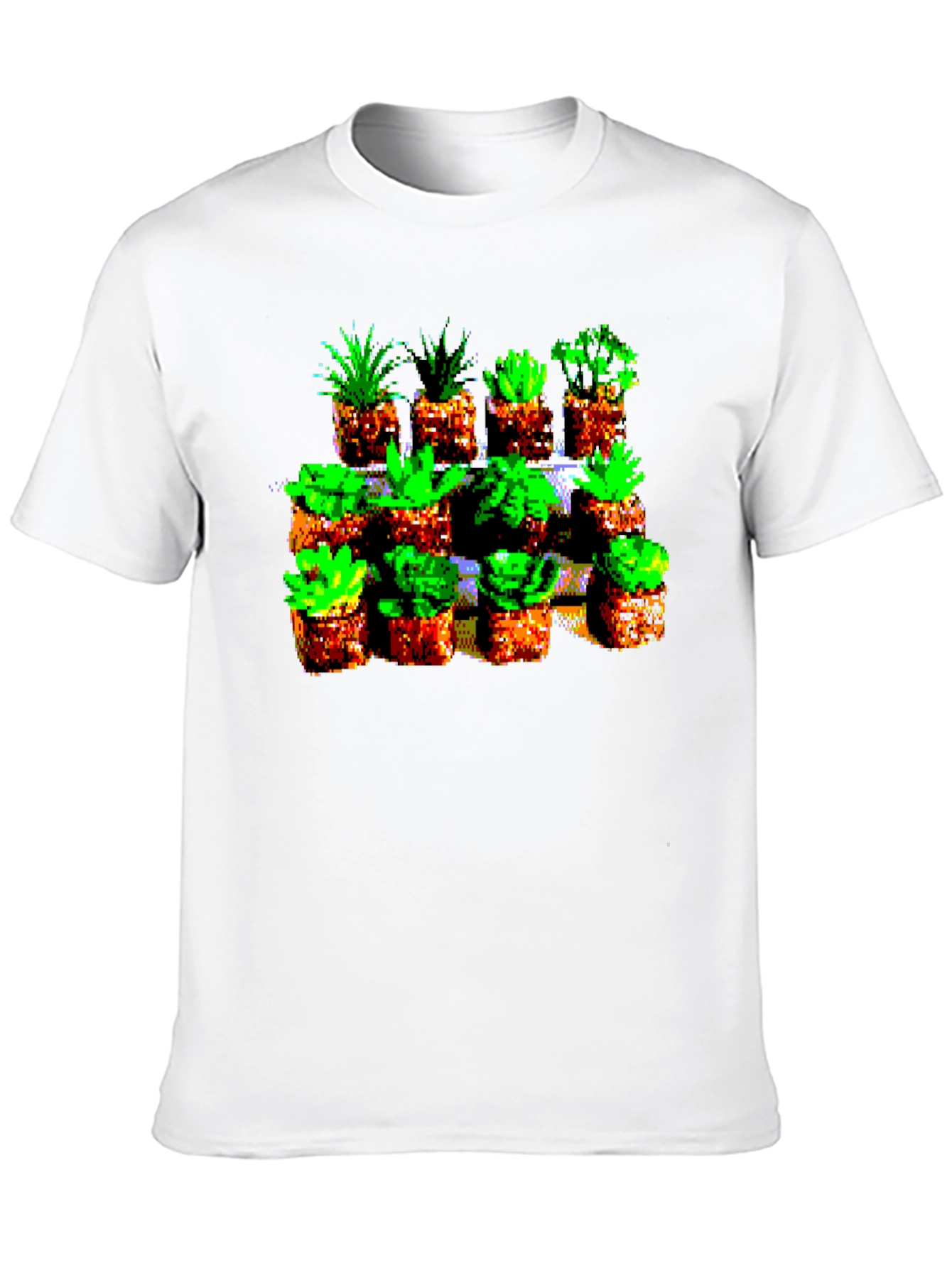 Black Pixelated Plant Lover Tee - Retro 8-Bit Style view 10