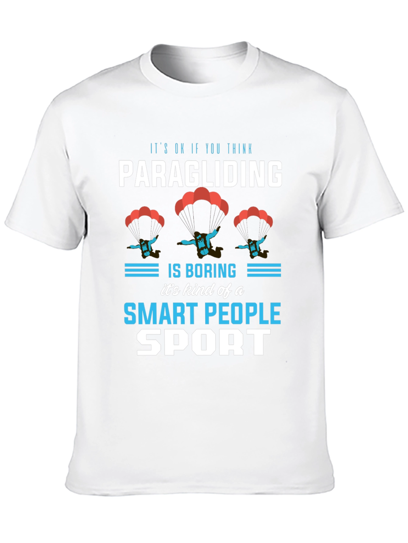 Black Paragliding Smart People Sport T-Shirt view 10