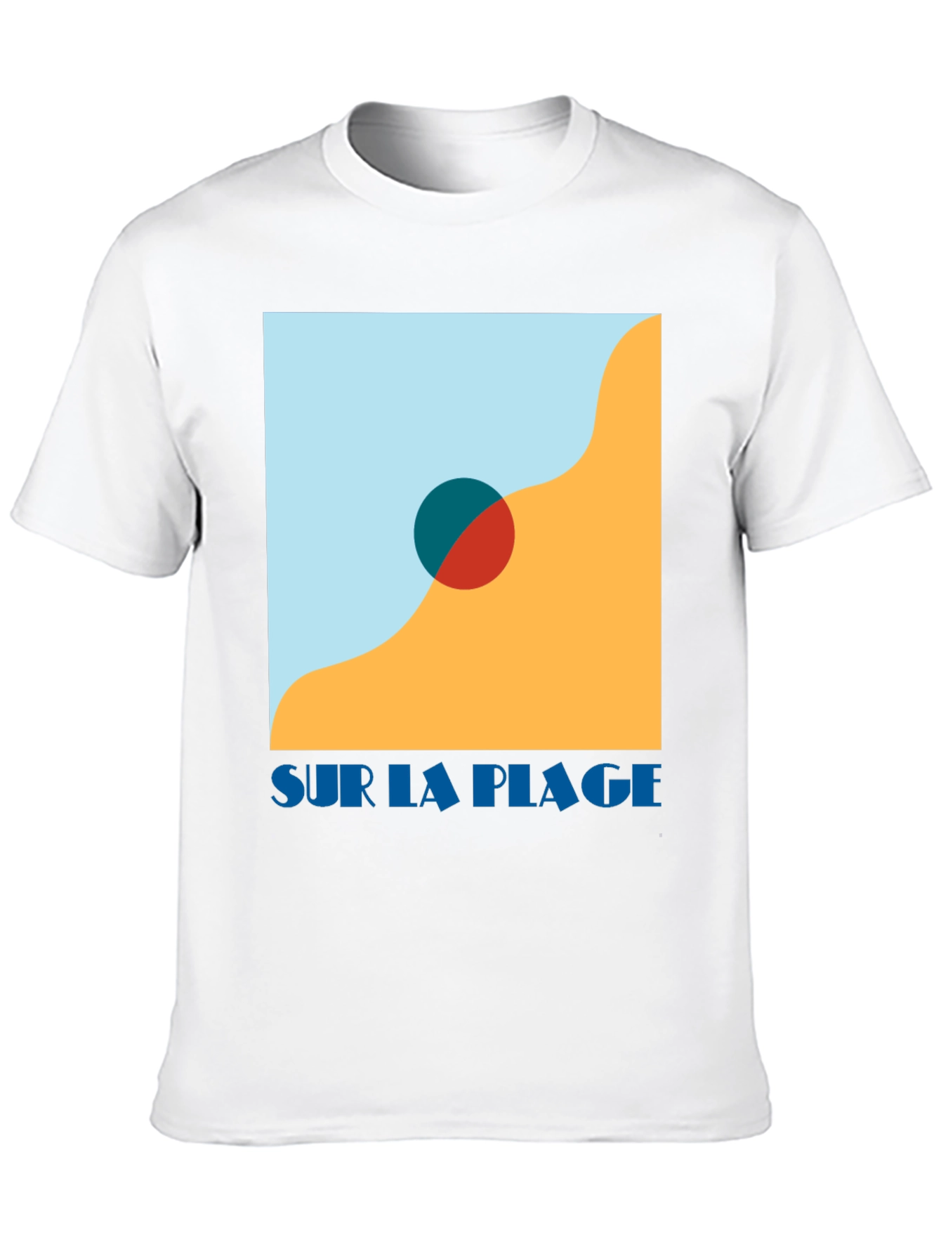 Black Sur La Plage Graphic Tee - Black Cotton T-Shirt view 10