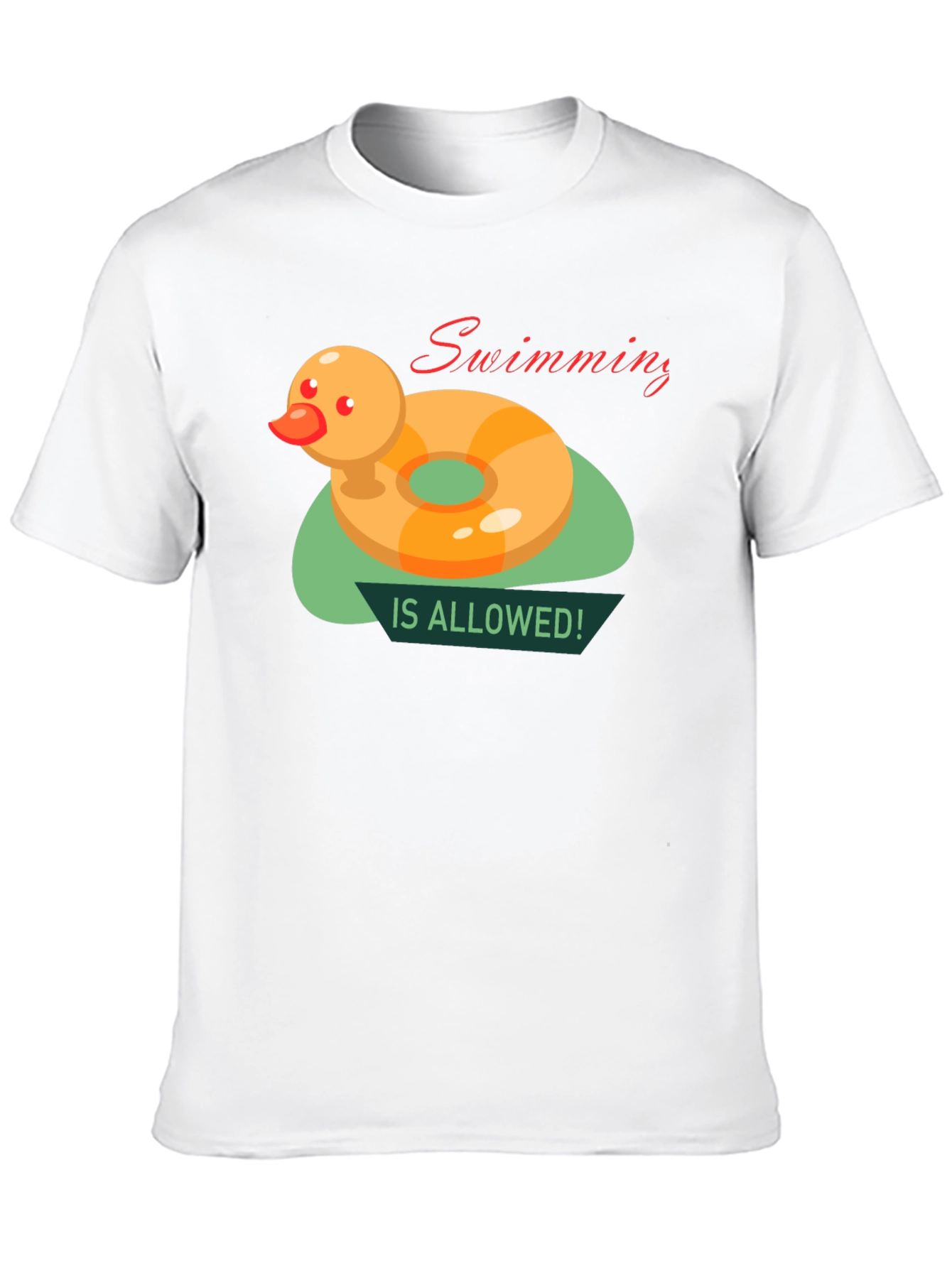 Black Funny Duck Swimming T-Shirt view 10