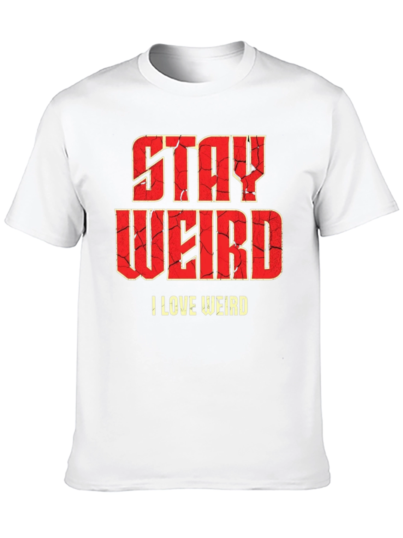 Black Stay Weird Graphic T-Shirt - Funny Slogan Tee view 10