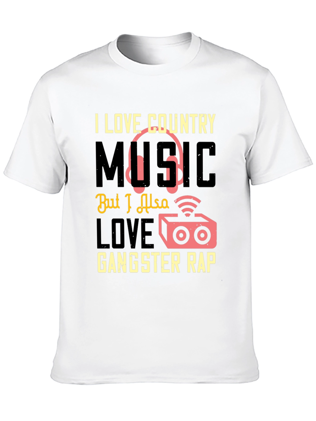 Black Country Music & Gangster Rap Graphic T-Shirt view 10